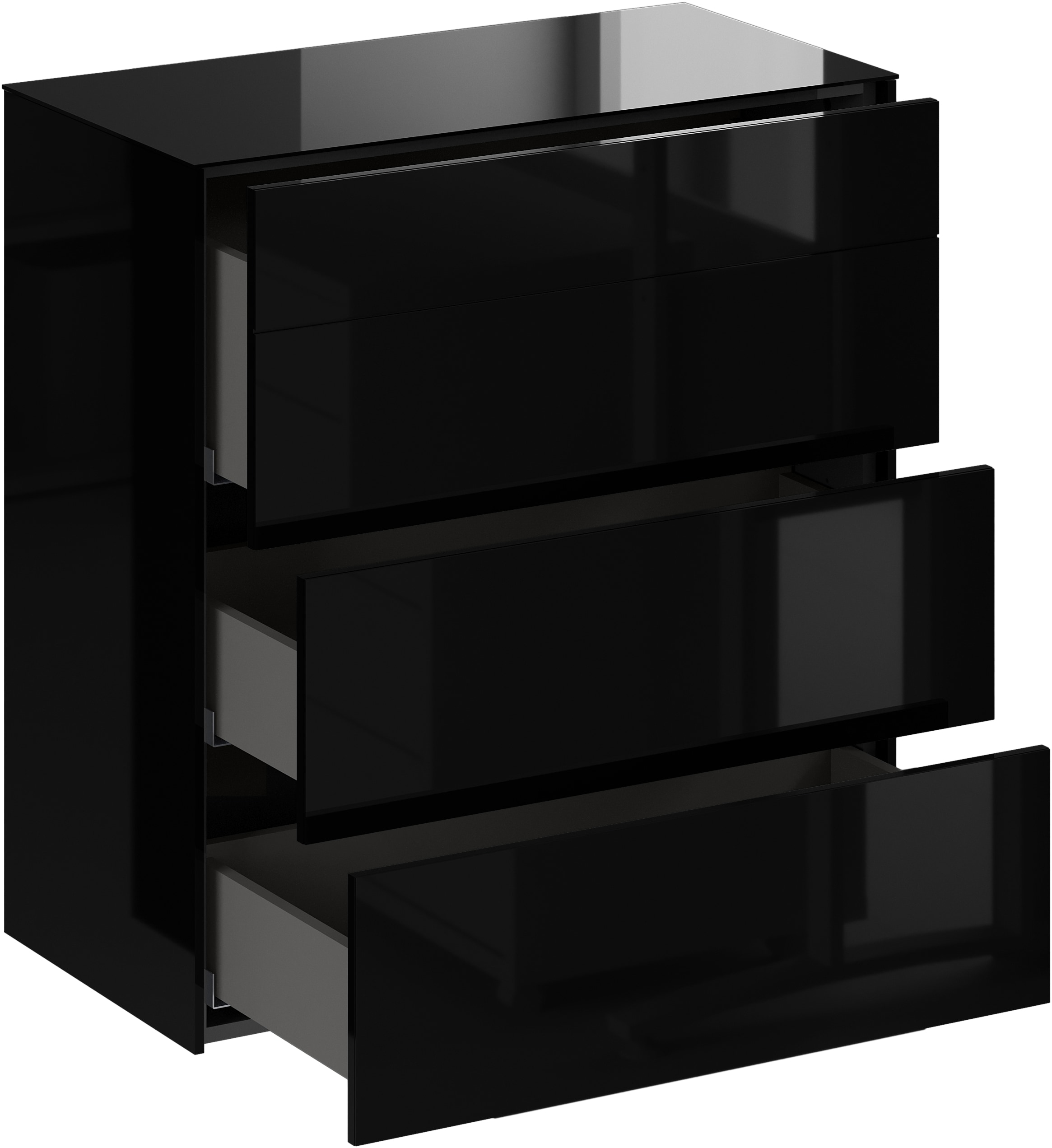 Mäusbacher Kommode Kommode BHT 82/89/42 cm, Push to open, Front+Oberplatte=Glas