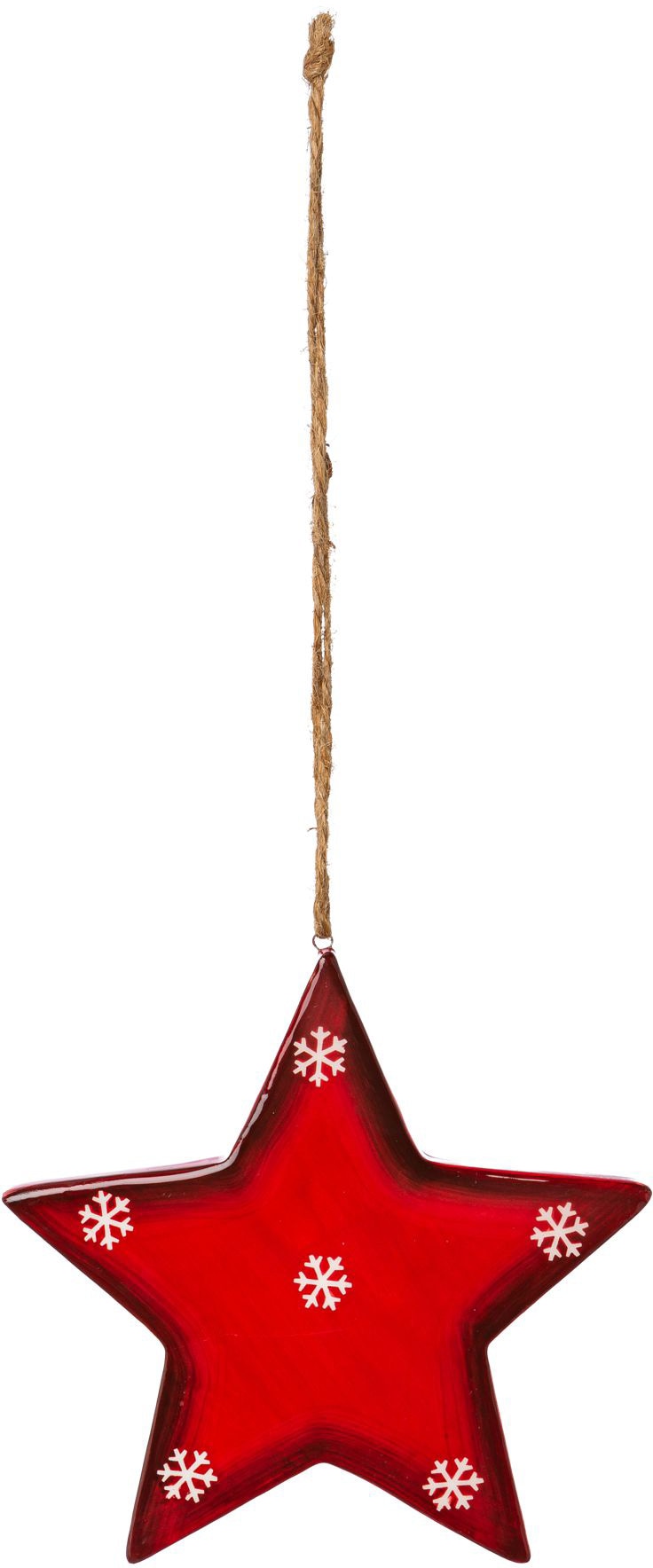 Creativ deco Dekostern »Weihnachtsstern, Weihnachtsdeko rot, Christbaumschmuck«, (6 St.), mit Schneeflocken-Design