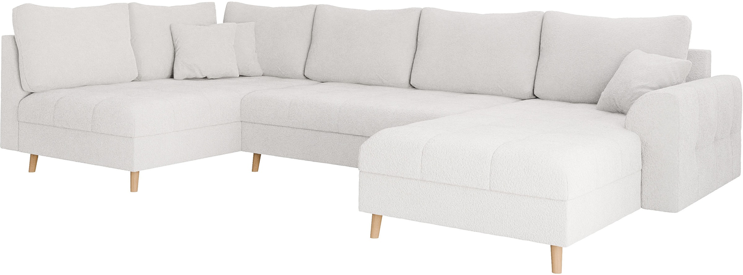 Home affaire Wohnlandschaft »CHARRE U-Form mit Ottomane, Maße B/T/H: 310/161/81 cm«, feine Steppung, lose Rücken- und Zierkissen, auch in Cord und Bouclé