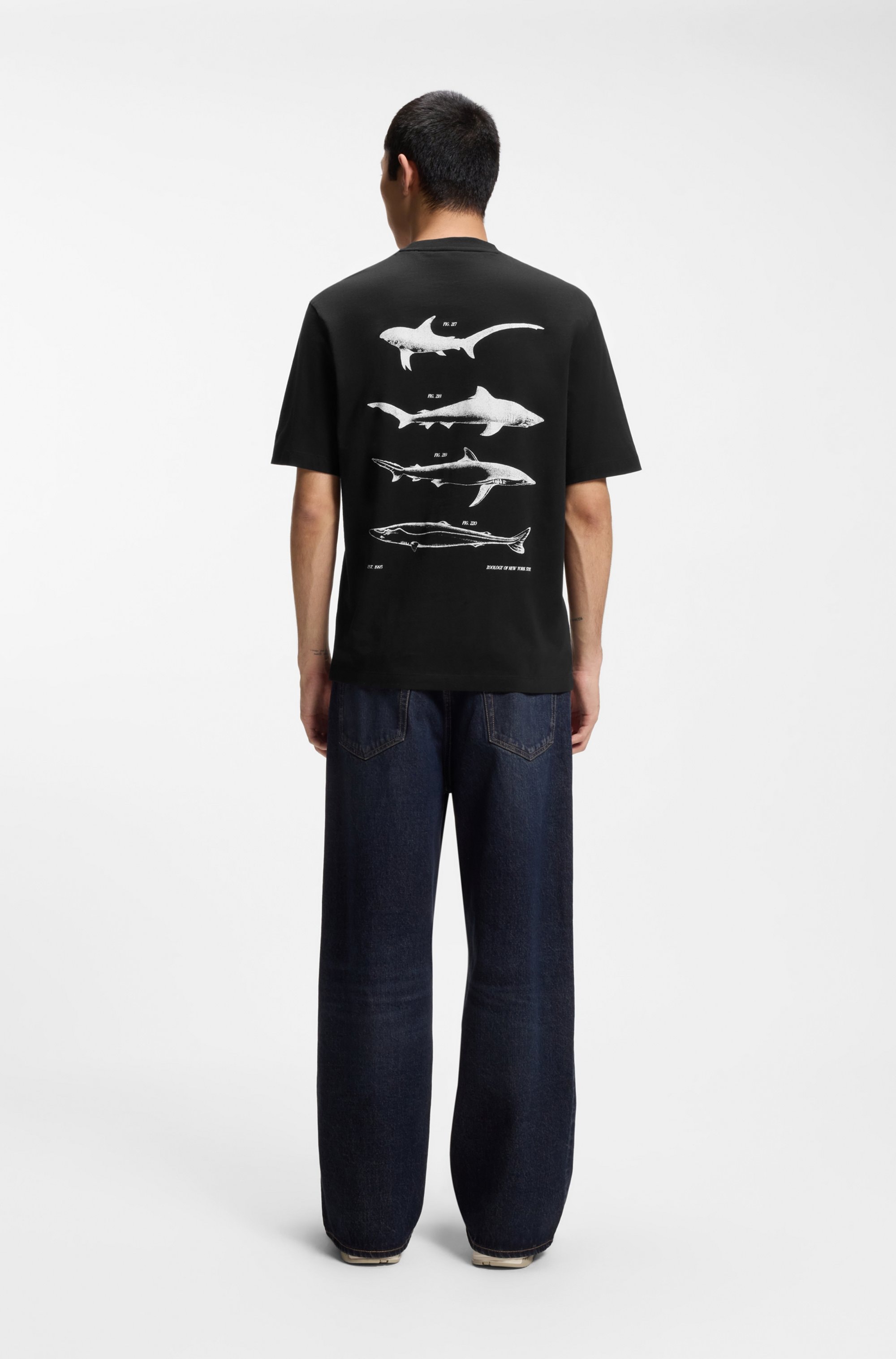 HUGO T-Shirt Regular Fit, Rückdruck, Rundhalsausschnitt