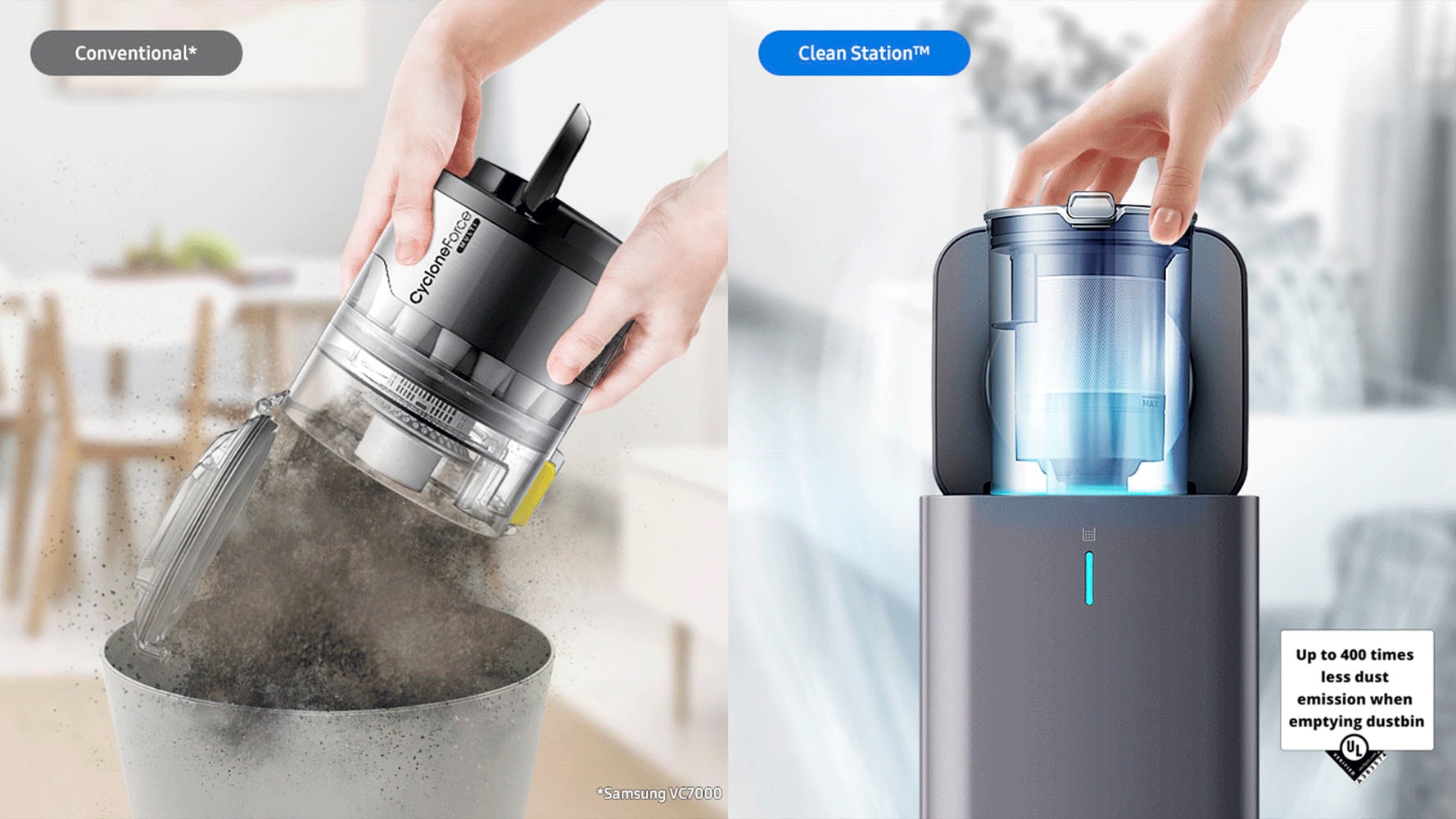 Samsung Akku-Handstaubsauger »VS20C85G4PB/WD, Jet 85 Complete Clean+,«, 580 W, beutellos, automatische Entleerung