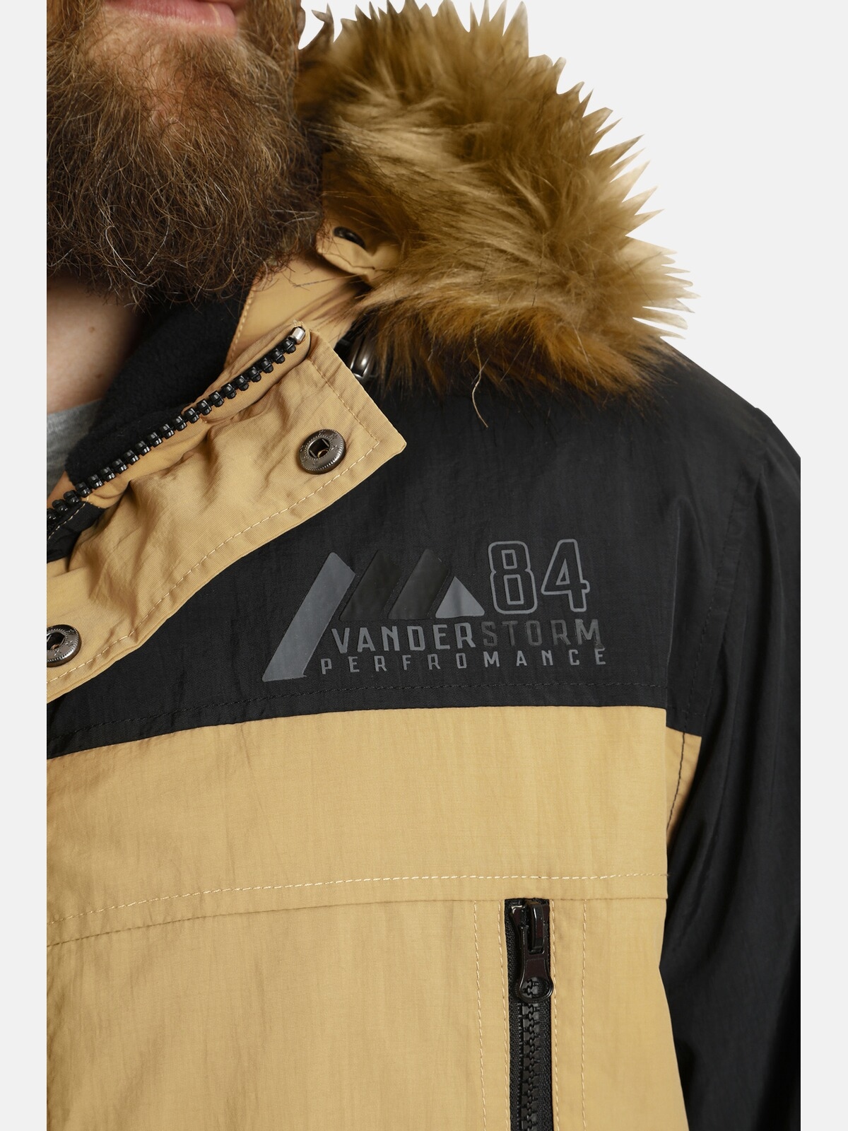 Jan Vanderstorm Outdoorjacke »Parka JOKUM«, (1 St.), Kapuze mit Fellimitatbesatz