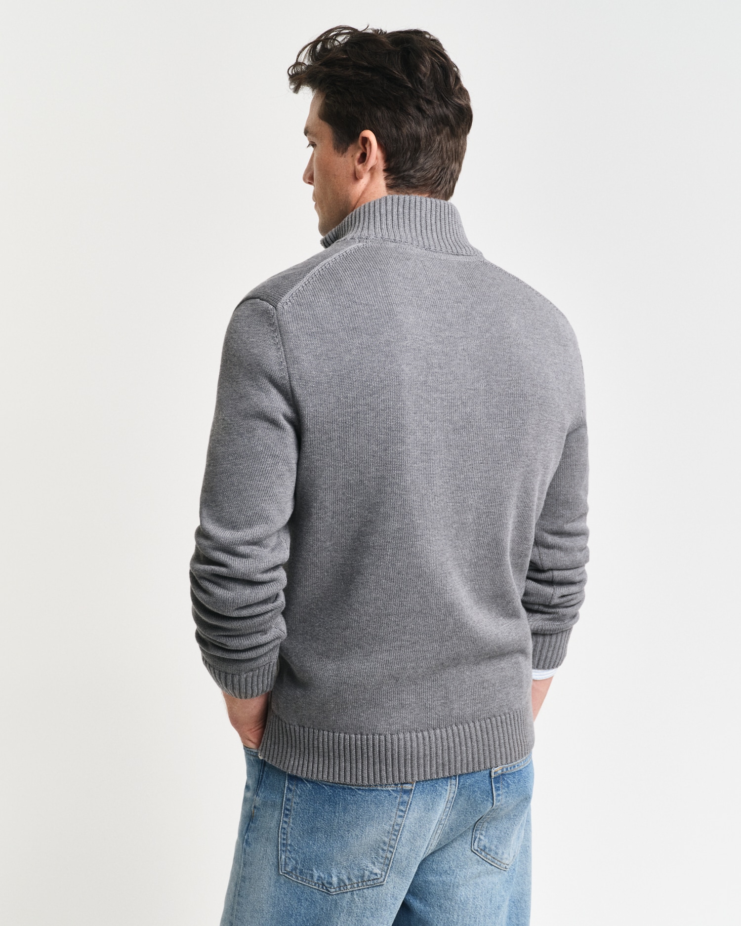Gant Troyer »CASUAL COTTON HALF ZIP«, mit grafischer Logostickerei auf der Brust