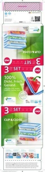 Emsa Frischhaltedose »Clip & Close«, (Set, 3 tlg.), 1,2 Liter