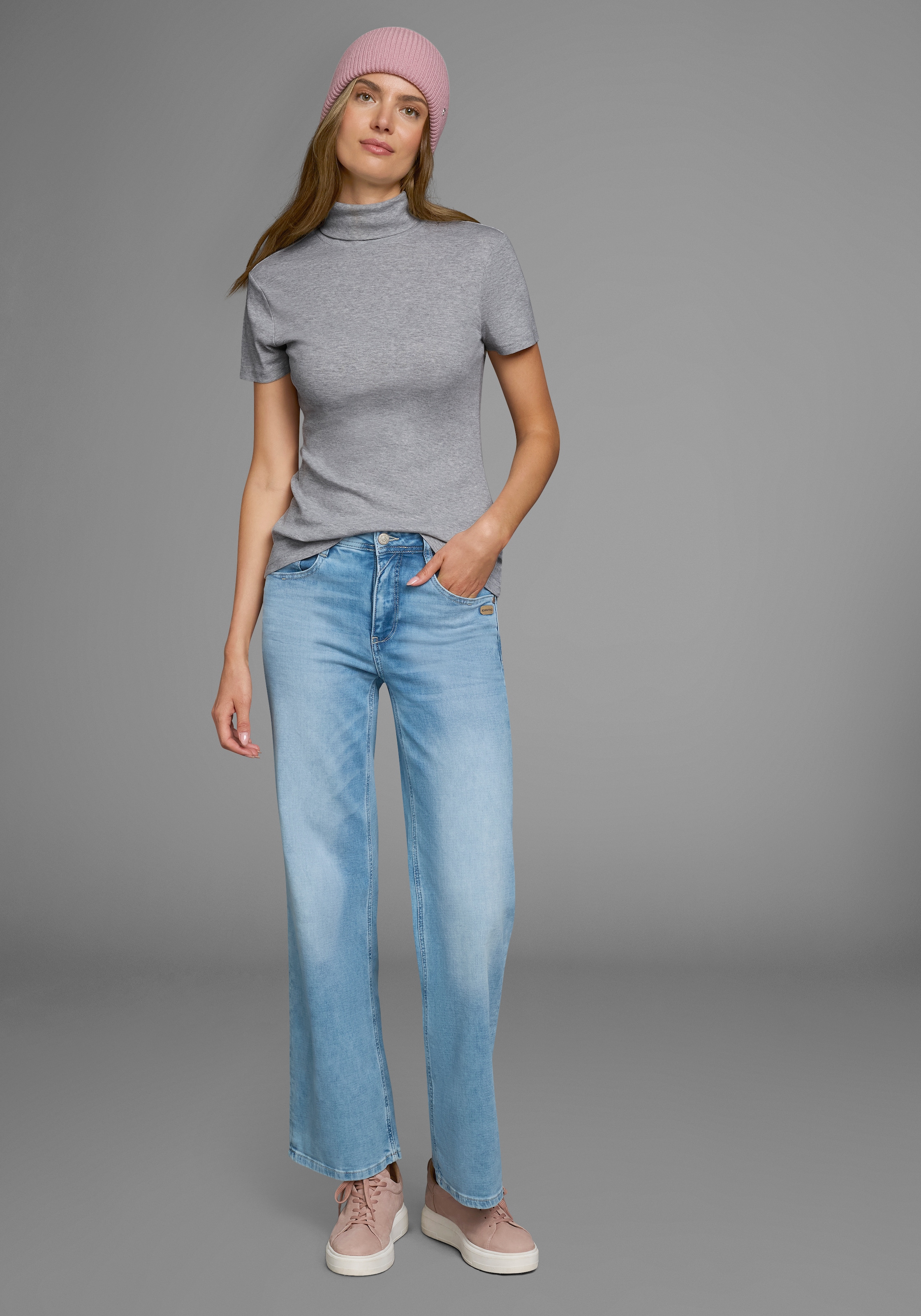 Flashlights Rollkragenshirt, figurbetont, Basic-Stil, Rollkragen, aus 100% Baumwolle, elastisch