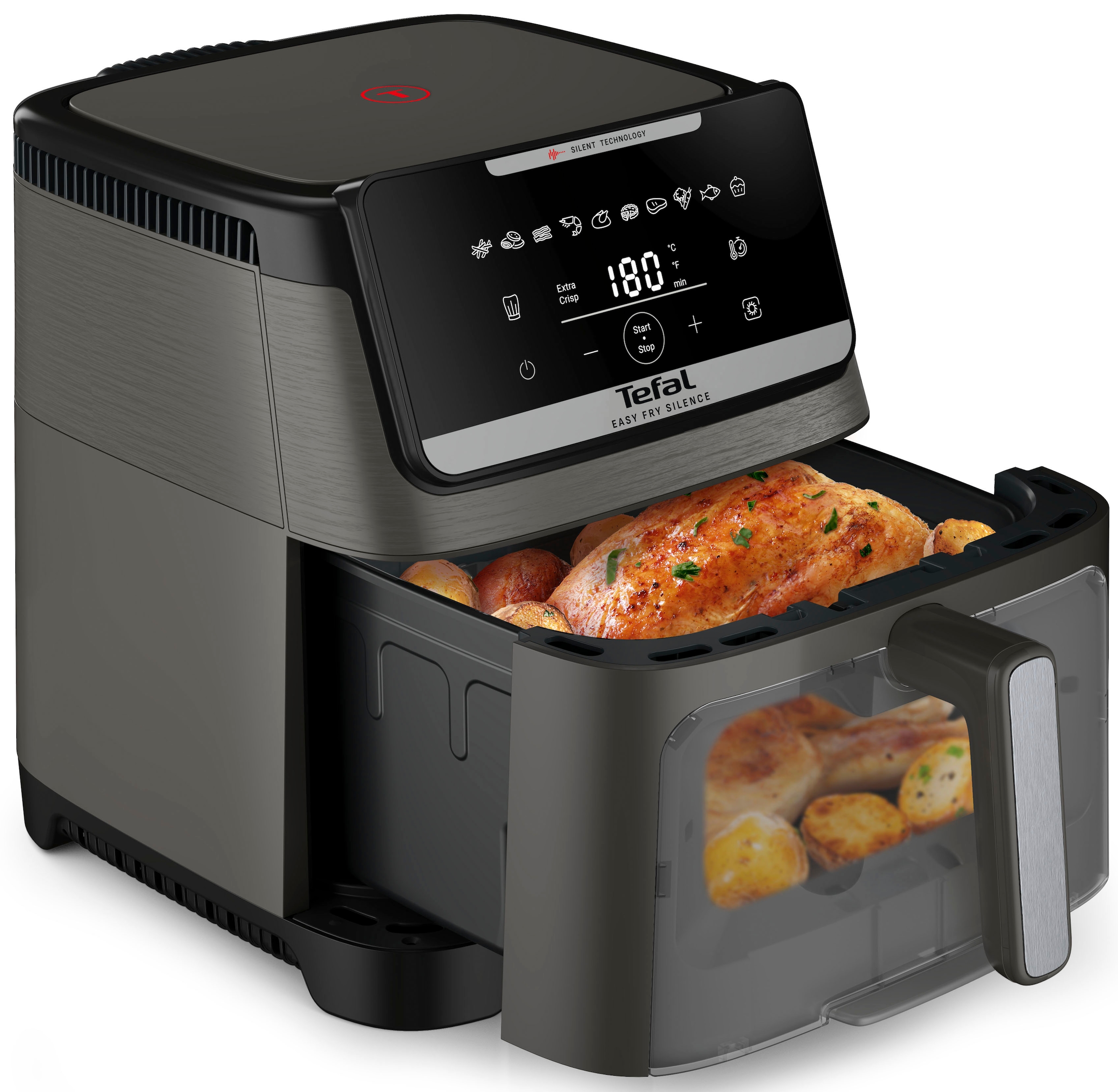 Tefal Easy Fry Silence EY846HE0 friteuse Unique 7 L Autonome 1800 W Friteuse d’air chaud Gris foncé
