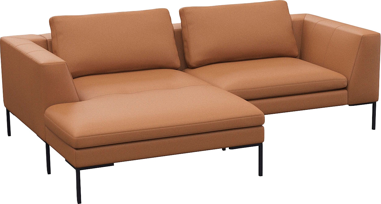 FLEXLUX Ecksofa »Loano«, modernes Sofa, frei im Raum stellbar, lose Kissen, Kaltschaum im Sitz