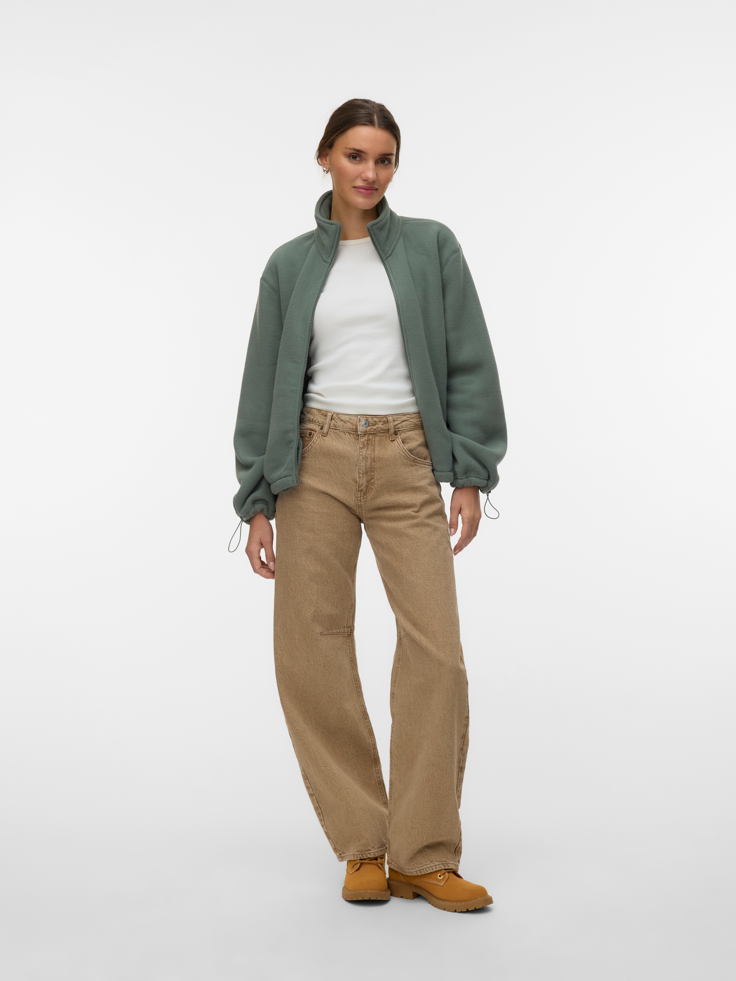 Vero Moda Fleecejacke »VMJANNIE LS FLEECE ZIP JACKET EXP« aus Polyester, normale Passform, mit elastischem Bund, pflegeleicht