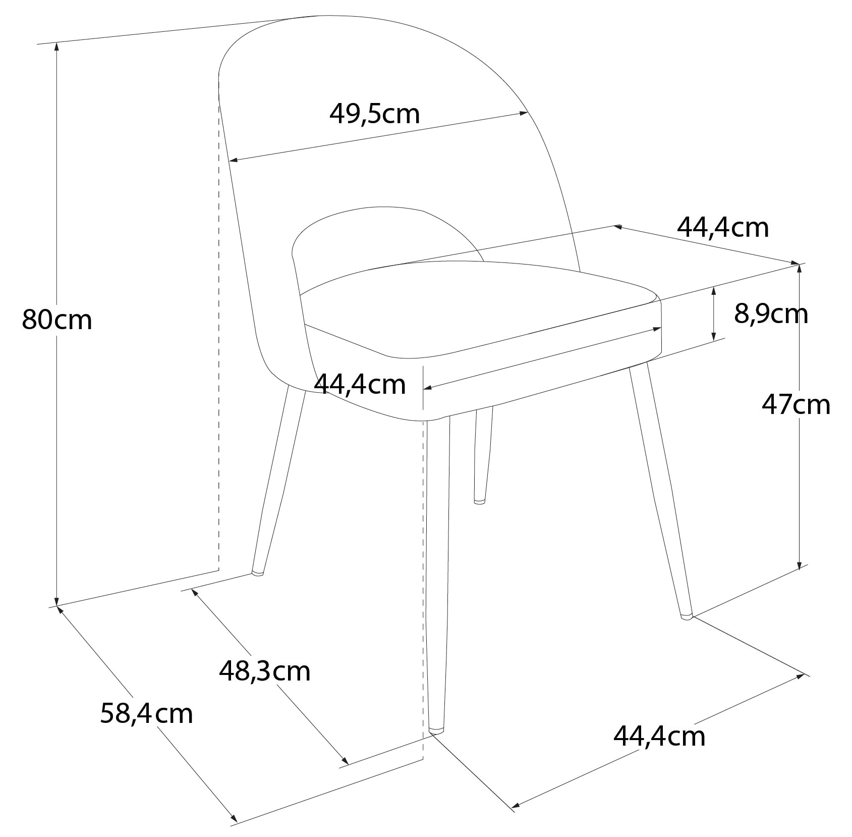 CosmoLiving by Cosmopolitan Esszimmerstuhl »Alexi«, 1 St., Veloursstoff, Metallgestell, verschiedene Farbvarianten erhältlich, Sitzhöhe 46 cm