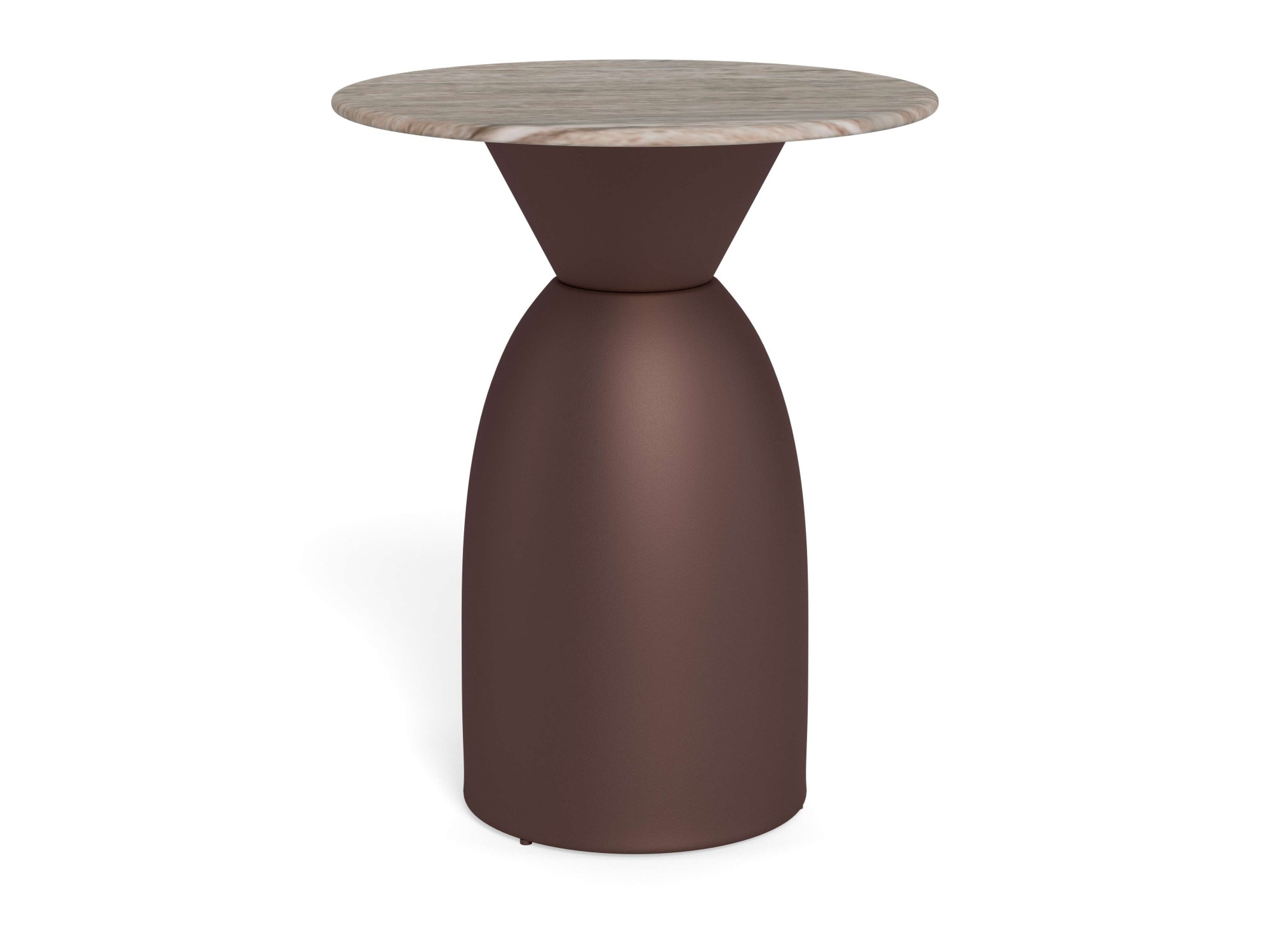 ACTONA GROUP Beistelltisch »Ferrol Kaffeetisch – elegant & kompakt mit grauer Marmorplatte« Grauer Toronto Marmor, mattes Bronze-Stahlgestell. Ø: 40 cm.