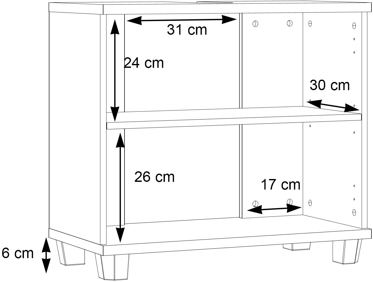 FORTE Waschbeckenunterschrank »Veris«, Wachbeckenunterschrank, Stauraum, 2 Türen