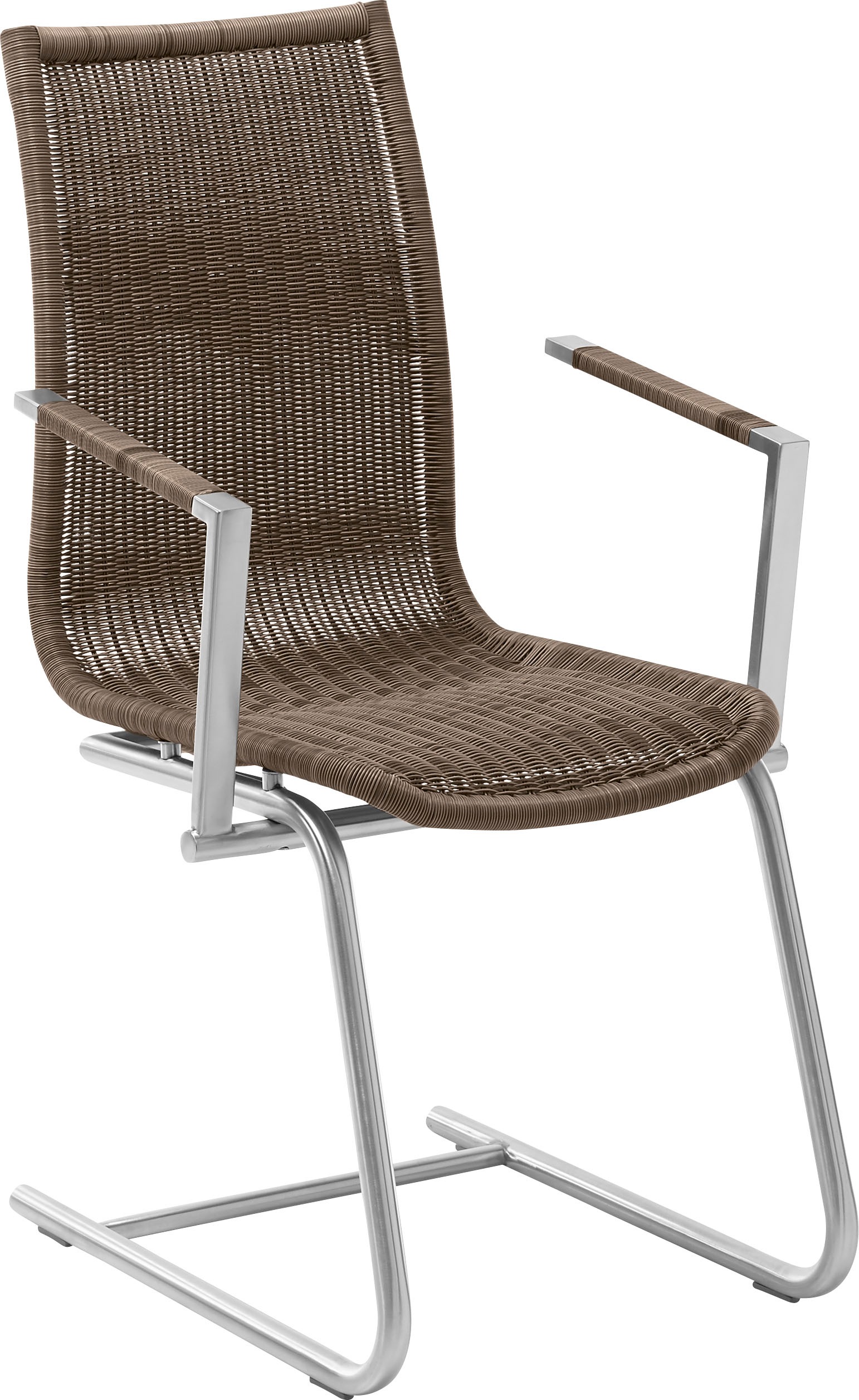 WK WOHNEN Freischwinger »WK 7400« () Rundrohrgestell in Edelstahloptik, Vollgeflecht, mit Armlehne