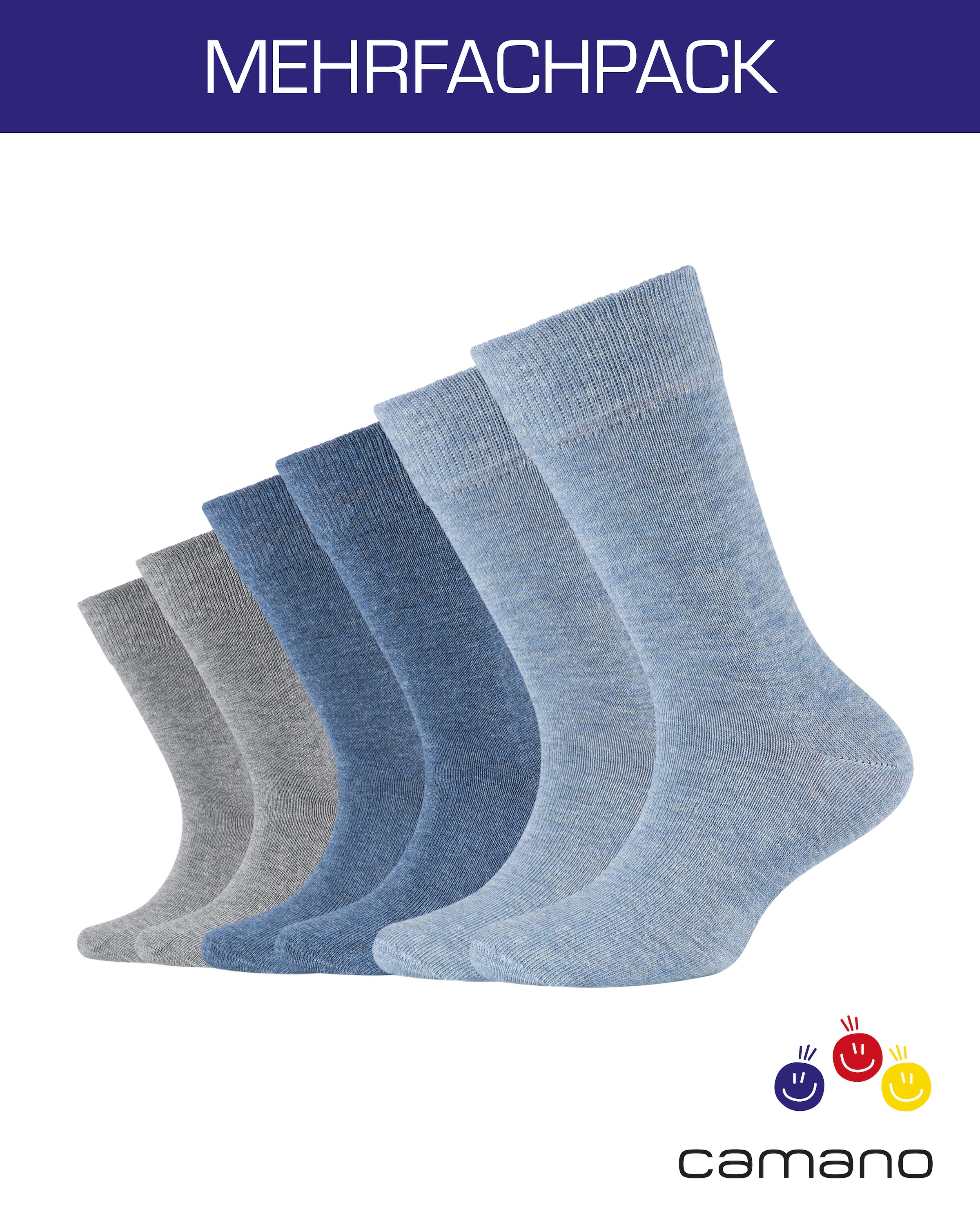 Camano Socken »ca-soft« 6 Paar,  mit Komfortbund und gepolsterten Zehen-/Fersenbereich