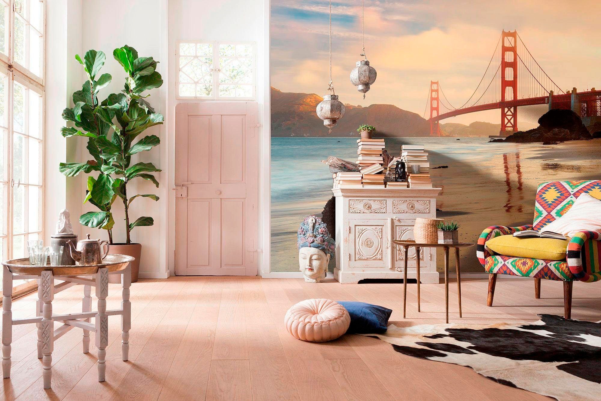 Komar Vliestapete »Digitaldruck Vlies -  Golden Gate - Größe 400 x 250 cm« bedruckt glatt Wohnzimmer, Schlafzimmer