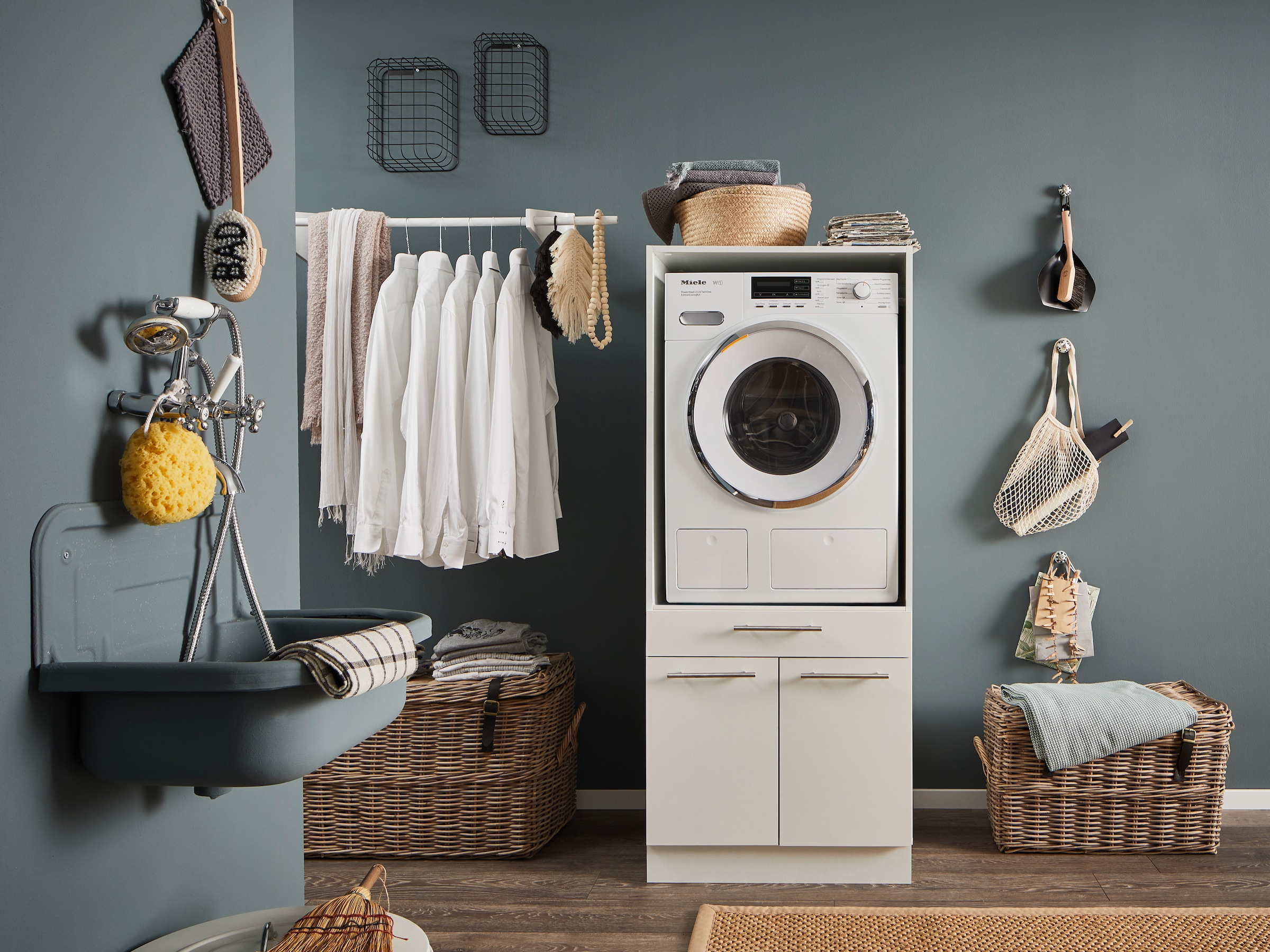 Laundreezy Waschmaschinenumbauschrank »LAUNDREEZY LDS« Topseller, Breite 67,5 cm, höhenverstellbare Füße, stabiler Auszug