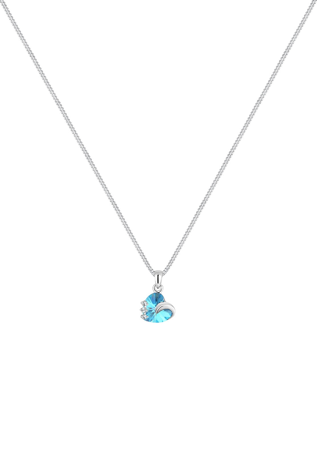 Elli Silberkette »Halskette Herz Blau 925 Sterling Silber, mit Kristallen von Swarovski®«