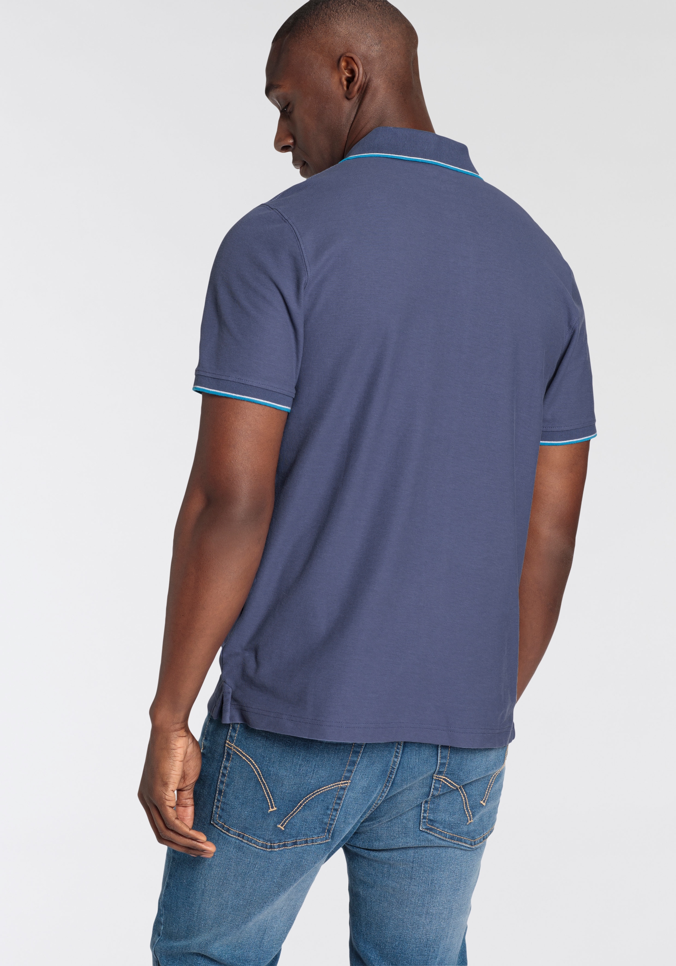Man's World Poloshirt, Kurzarm, mit Rippbündchen, Polokragen, lässiger Print