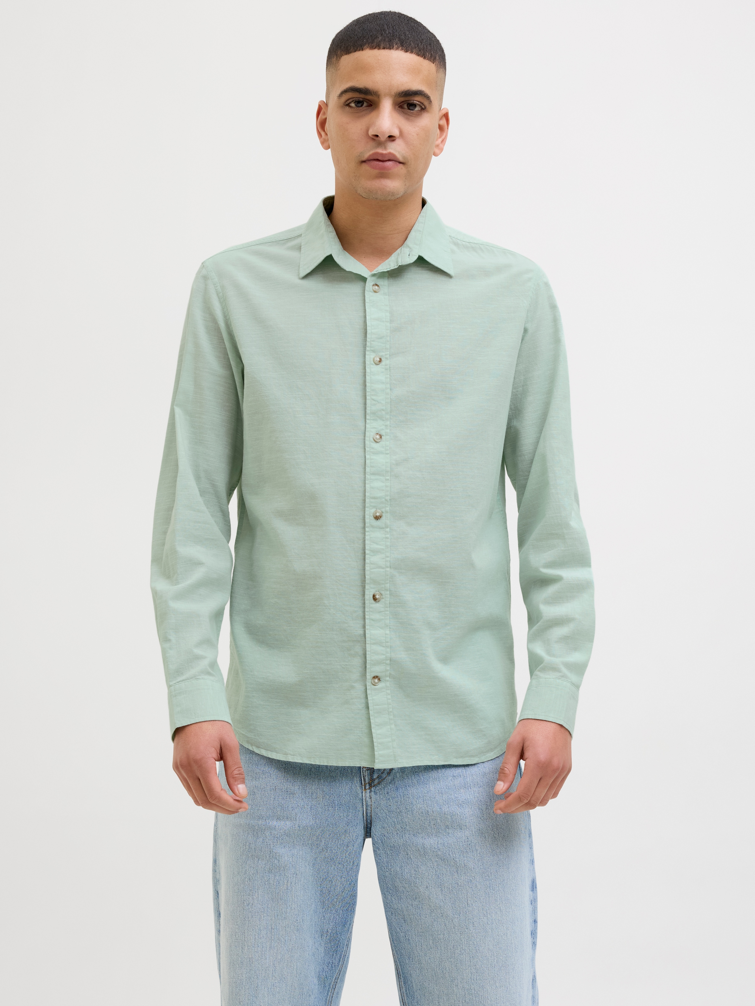 Jack & Jones Langarmhemd »JJESUMMER SHIRT LS SN«, mit Hemdkragen
