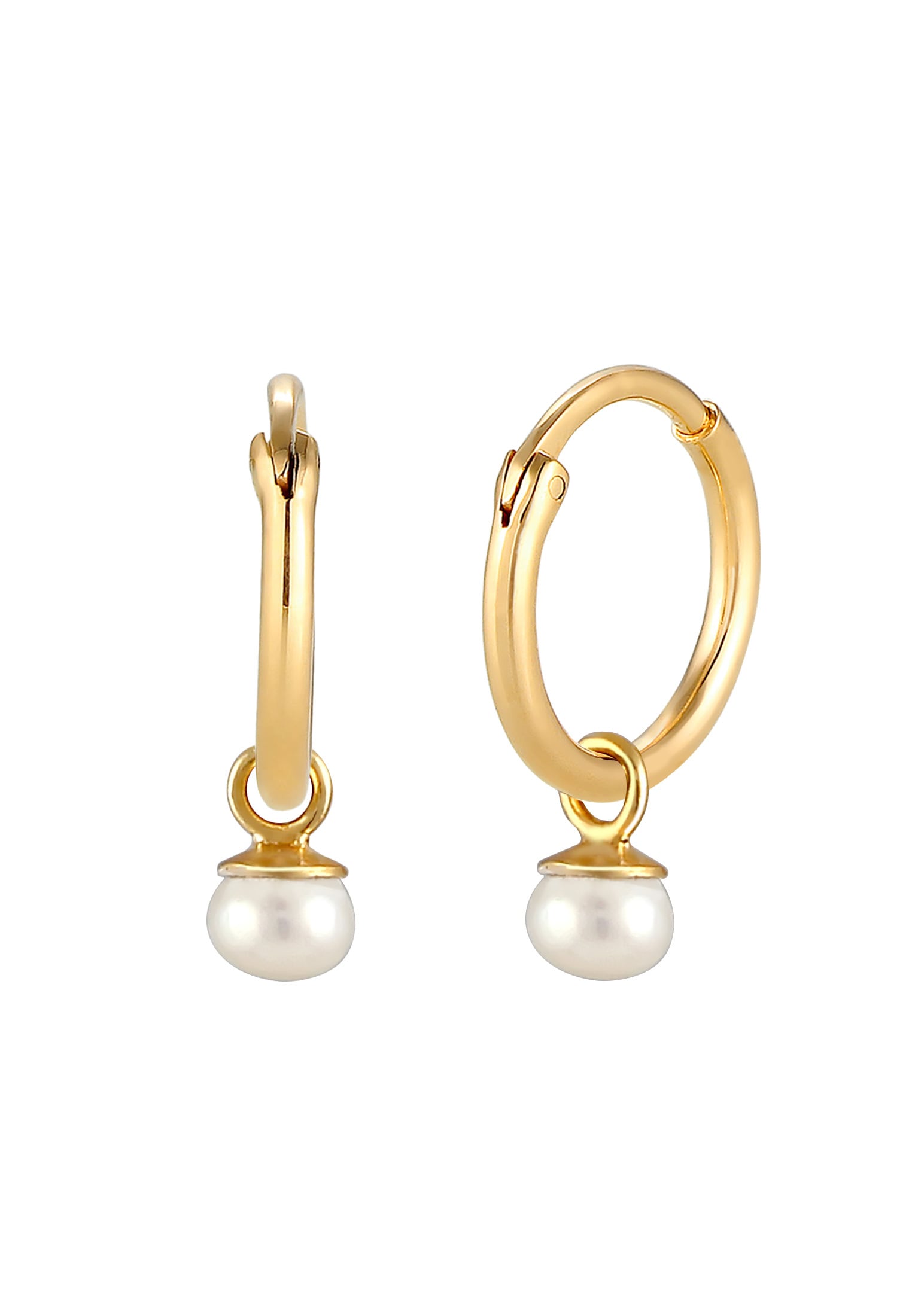 Elli Premium Paar Ohrhänger »Ohrringe Creolen Einhänger Süßwasserzuchtperle 925 Silber«