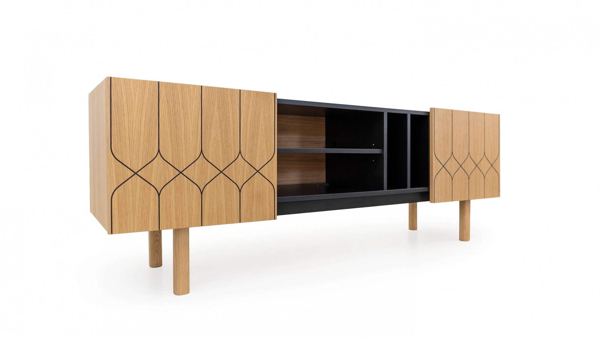 Woodman Sideboard »Porto«, Kommode, dekorative Fräsungen, mit Eichenholzfurnier, Breite 175 cm