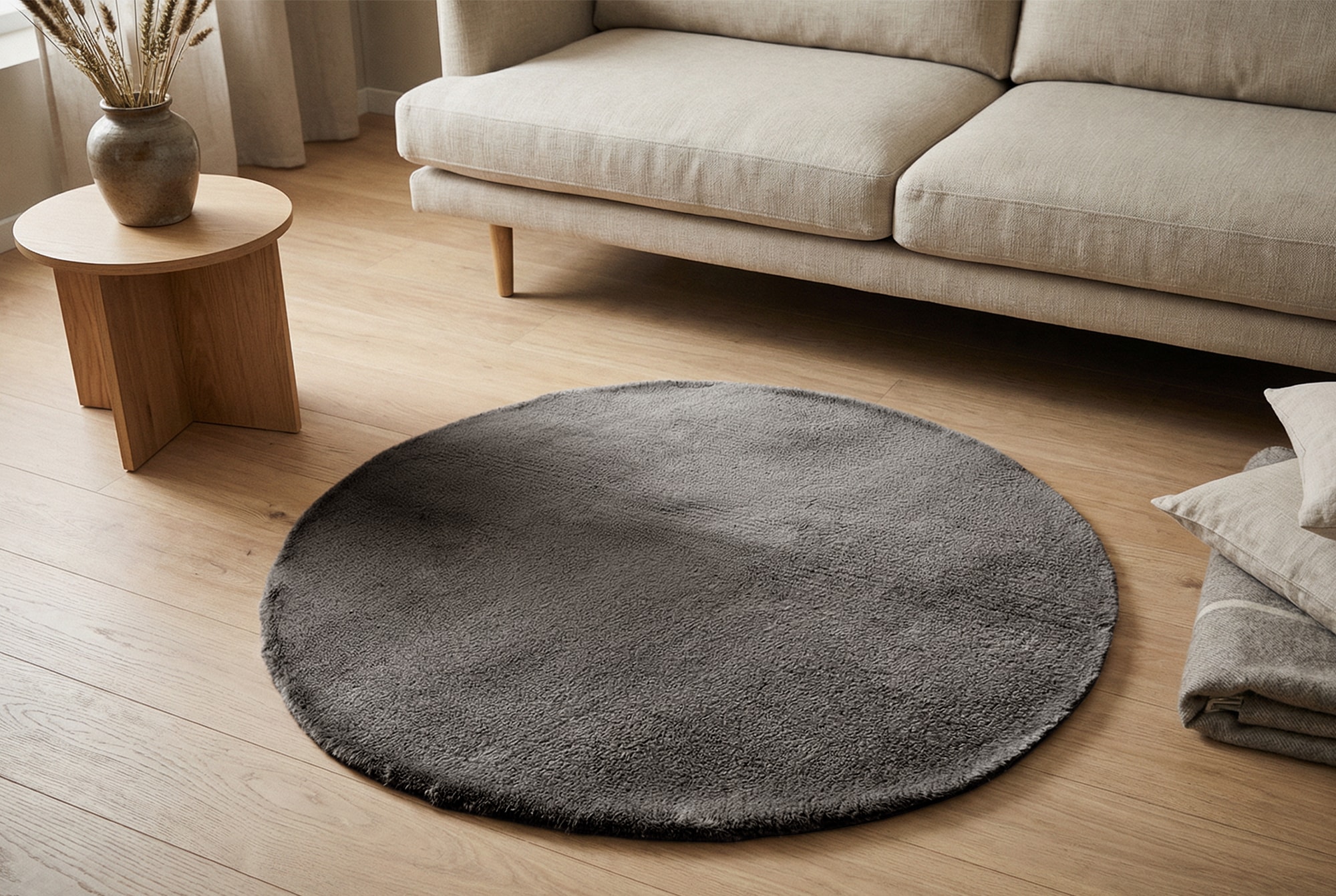 Kayoom Teppich »Chaplin 545« rund 22 mm Höhe Kurzflor, Modernes Muster, Uni, Fußbodenheizungsgeeignet, Wohnzimmer