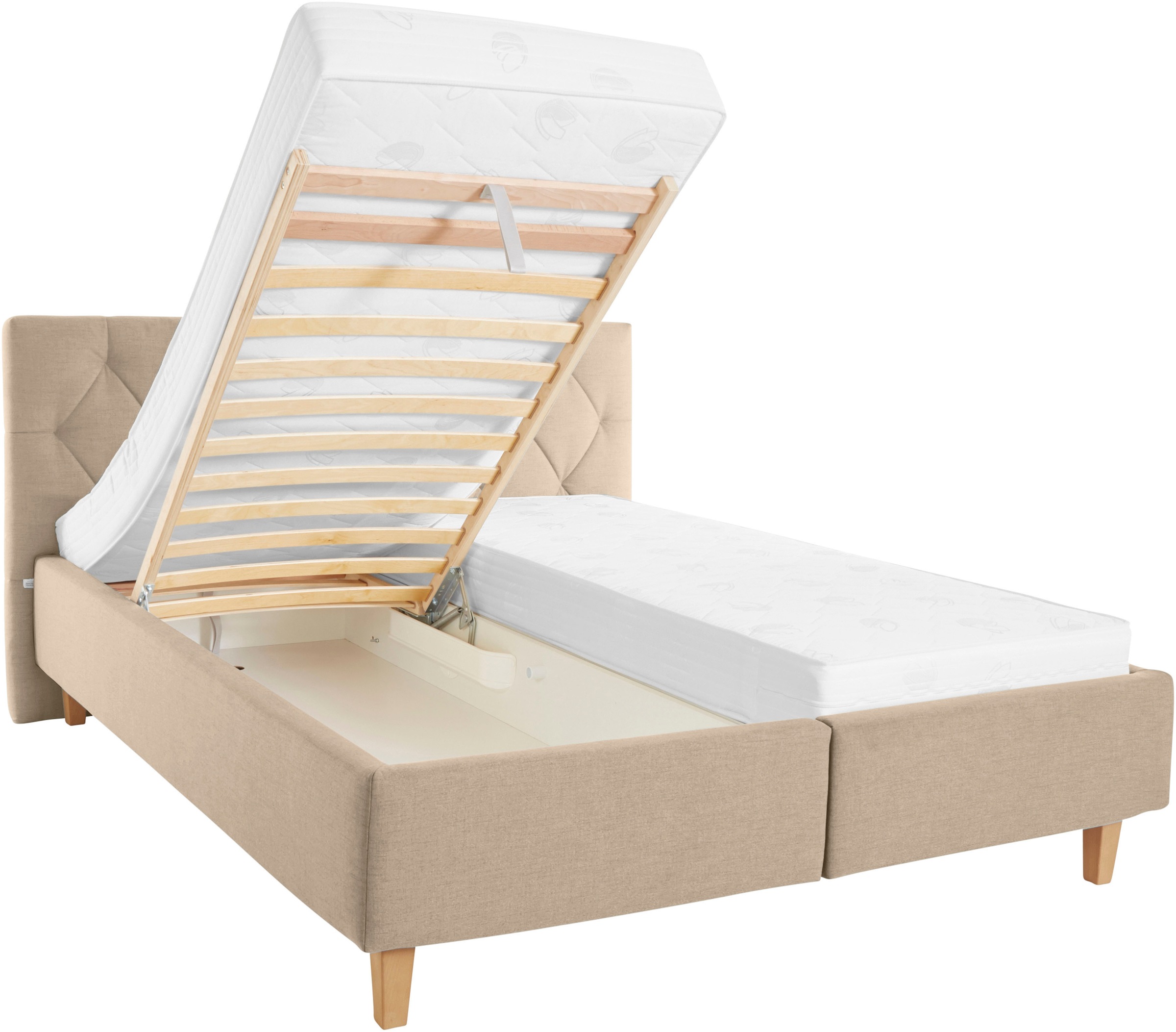 Guido Maria Kretschmer Home&Living Polsterbett »Sunley 100«, Kreuzsteppung, Kopfteilhöhe 102 cm, ohne oder mit Matratze/Lattenrost