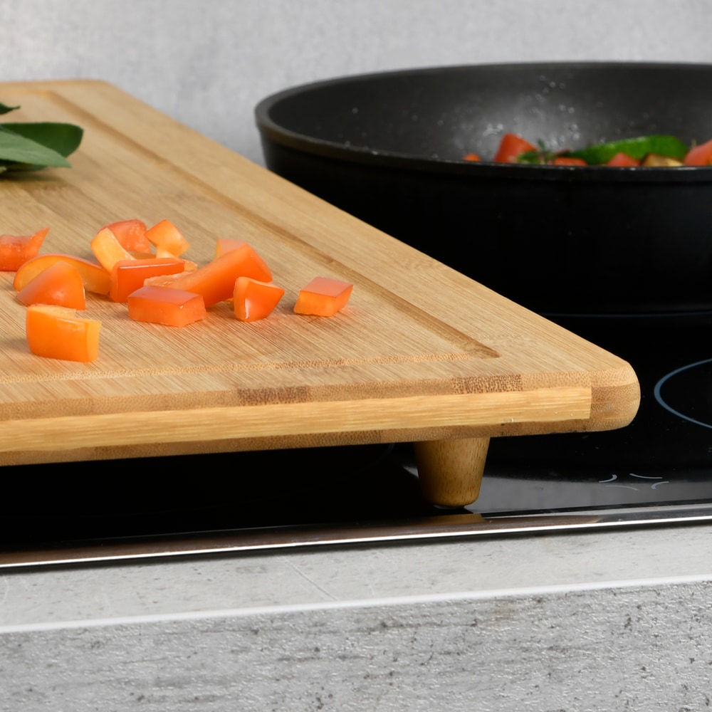 KESPER® Herdblende-/Abdeckplatte »Herdabdeckplatte, Bon appetit, Bambus« mit vier Bambusfüßen