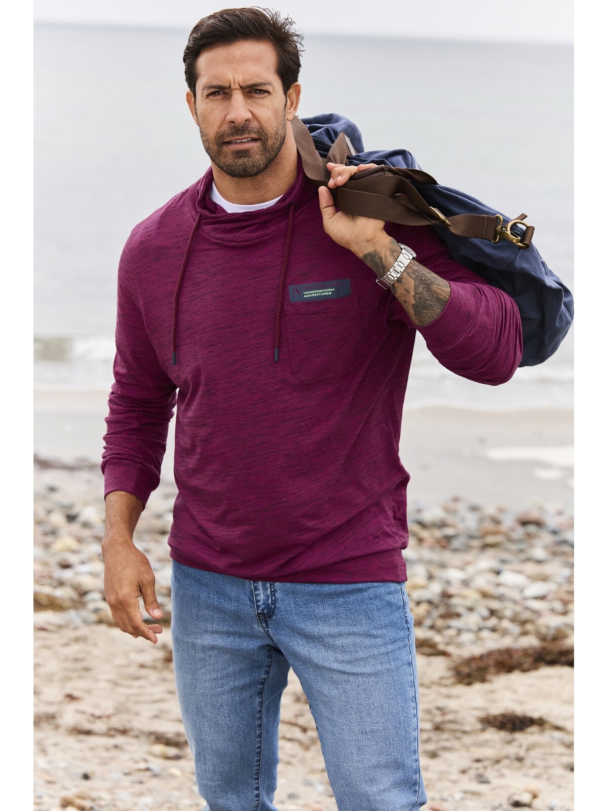 Jan Vanderstorm Sweatshirt »Sweatshirt KERVIK«, (1 tlg.), mit weitem Kragen