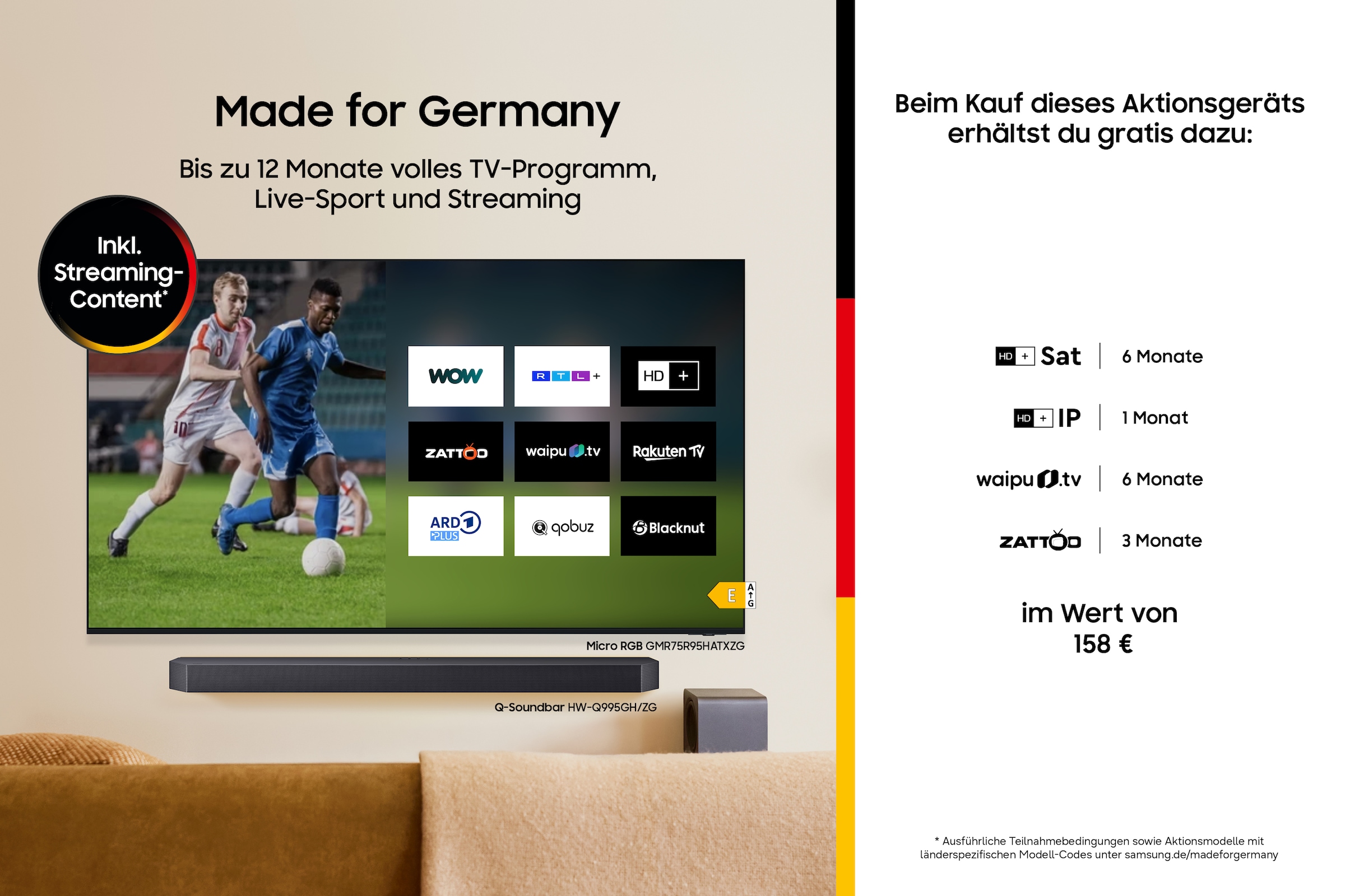 Samsung LED-Fernseher »GU75U7099FU« 189 cm/75 Smart-TV Crystal UHD, Q-Symphony, Dolby Surround Sound, Triple Tuner, Smart-Hub