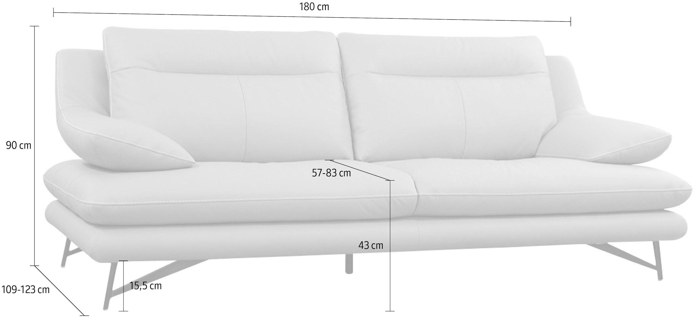 CALIA ITALIA 2-Sitzer »Cezanne, italienisches Design trifft erstklassigen Sitzkomfort, Leder«, Edles Designsofa in besonders langlebigen & pflegeleichten Lederarten