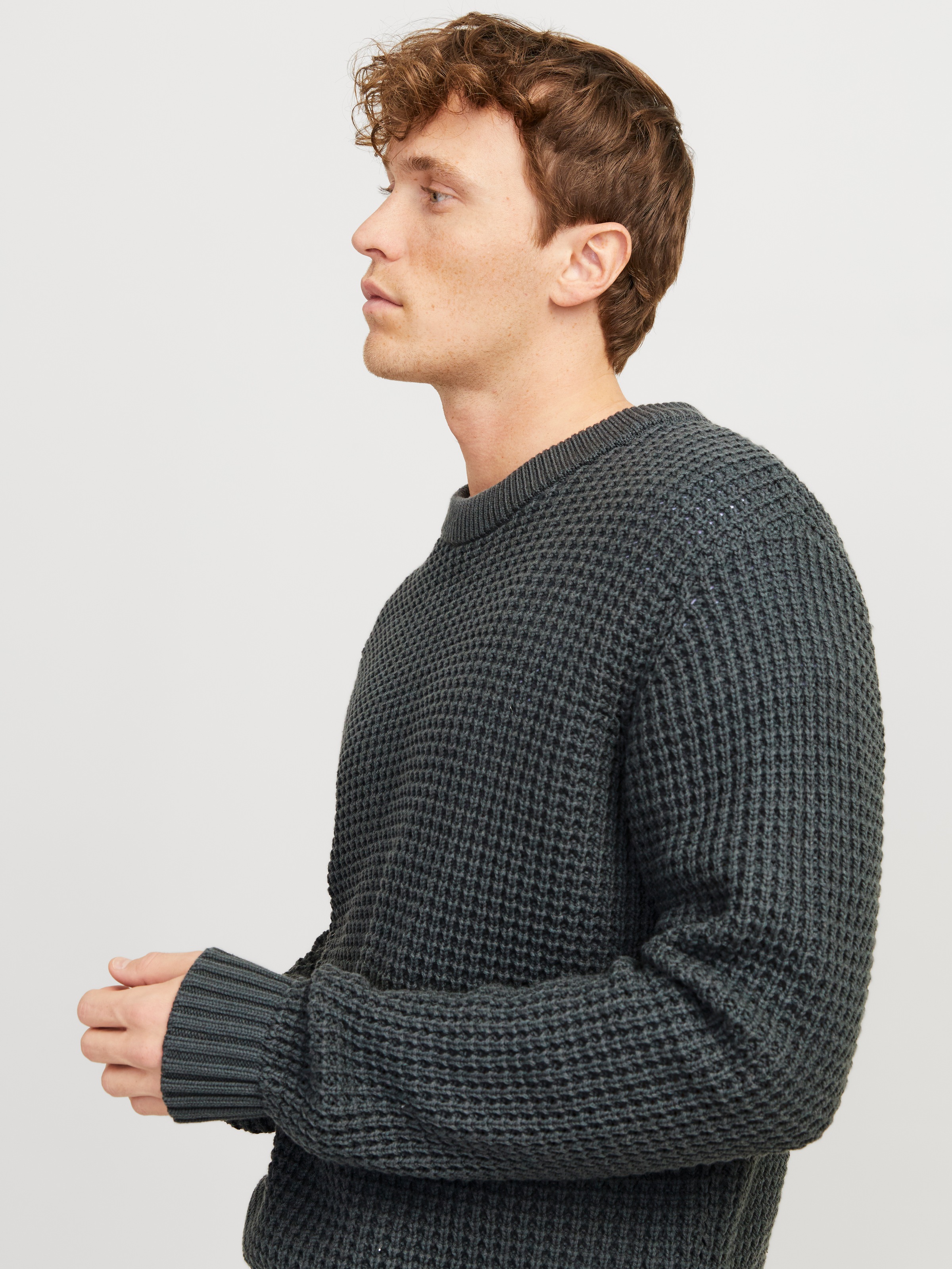 Jack & Jones Rundhalspullover »JCOZION KNIT CREW NECK BF«, mit markanter Struktur