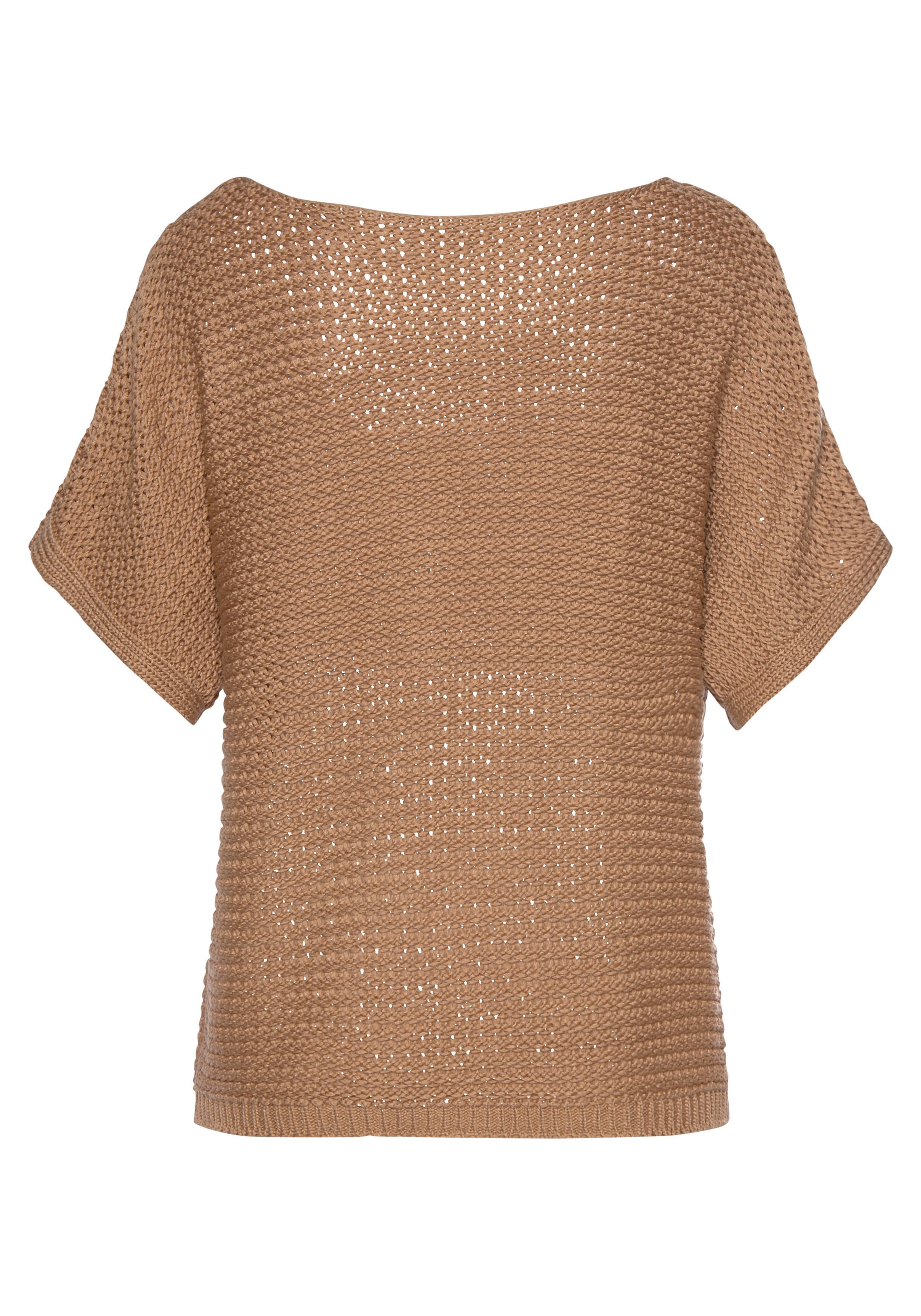 LASCANA Kurzarmpullover in luftigem Ajourstrick, Strickpullover, sommerlich