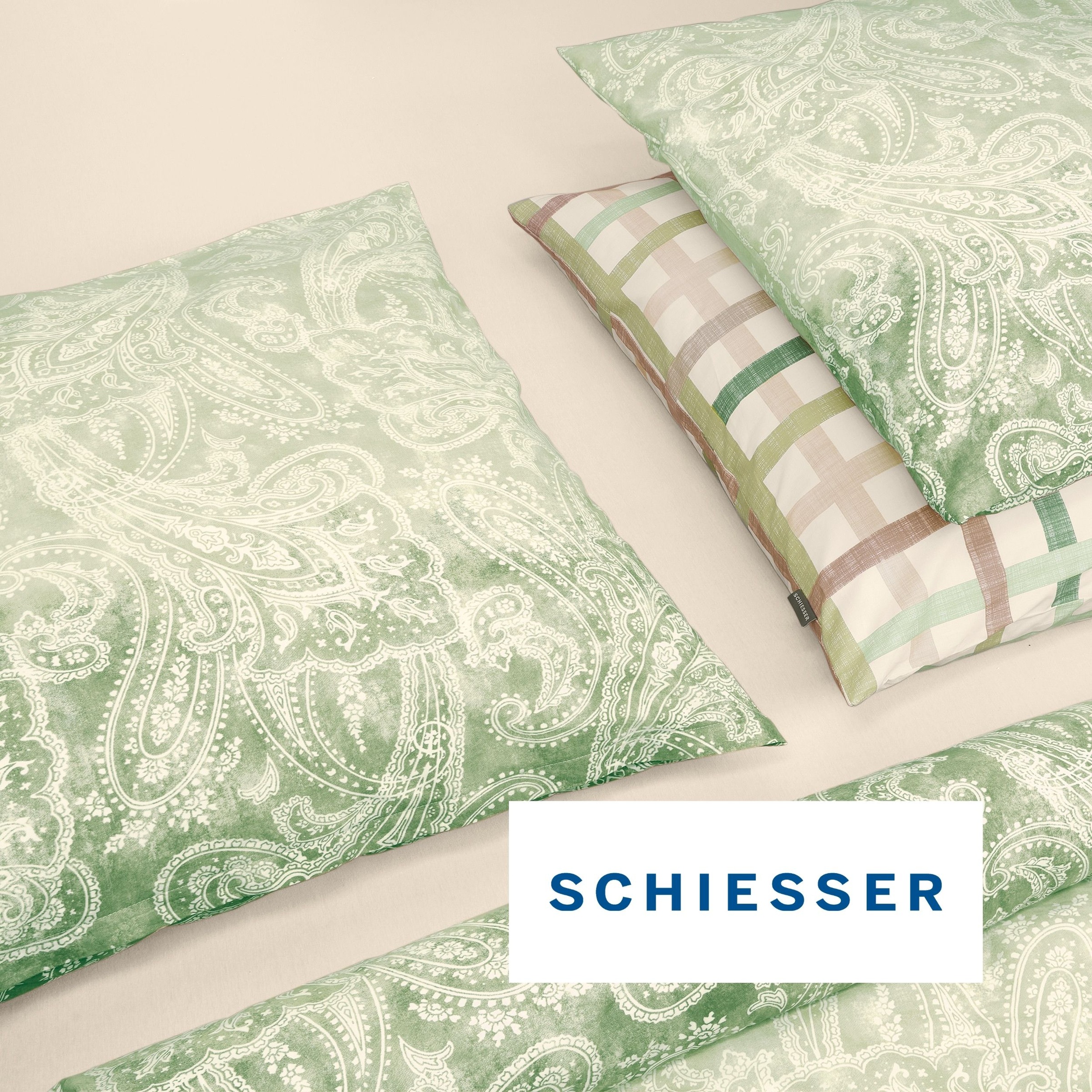 Schiesser Bettwäsche »Luiza aus weicher Baumwolle mit hübschem Karomuster« 2 Stk. OEKO-TEX® MADE IN GREEN