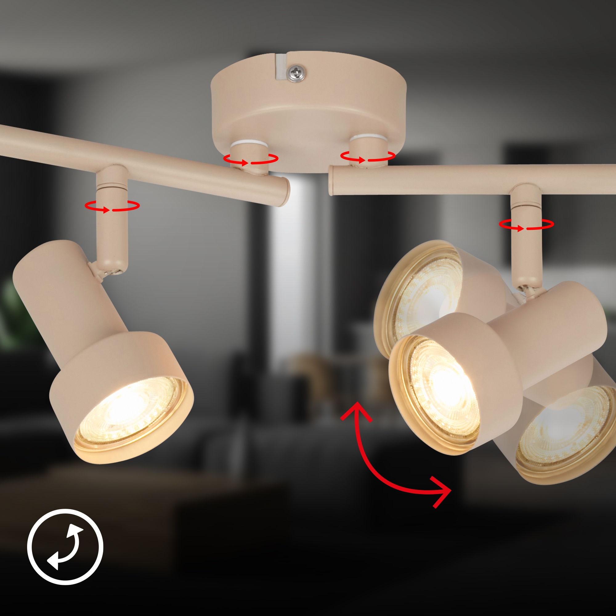 Briloner Leuchten LED Deckenspots »TAPP« GU10 1 Stk. 60,5x13,5 cm, Wohnzimmer, Schlafzimmer, Flur, Büro