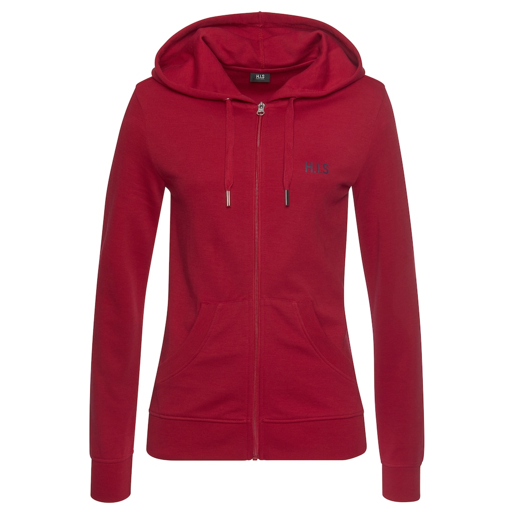 H.I.S Kapuzensweatjacke »-Loungejacke«, mit Kapuze und seitlichen Taschen, Loungewear