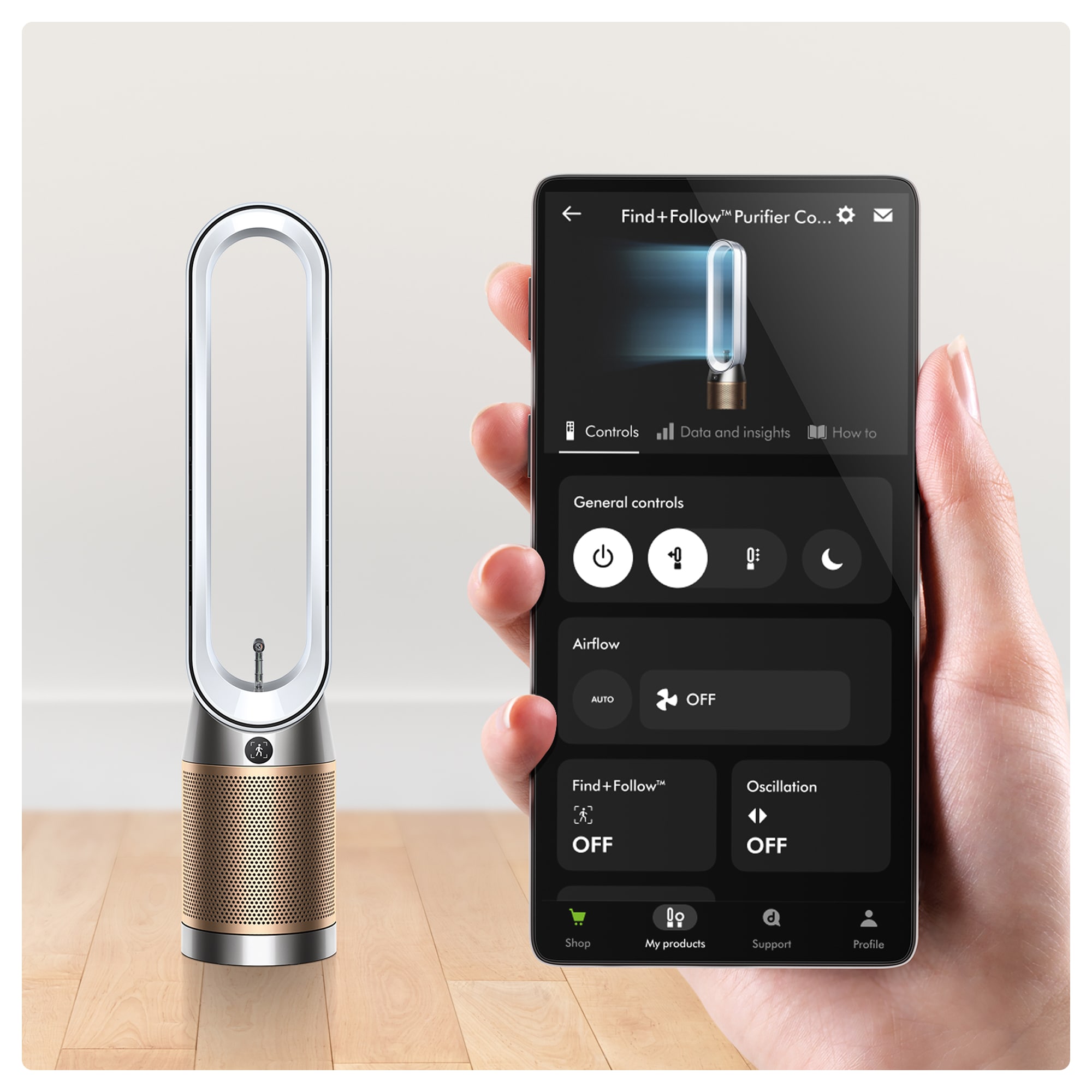 DYSON Luftreiniger »und Ventilator Dyson Find+Follow Purifier Cool PC3« für 40 qm Räume