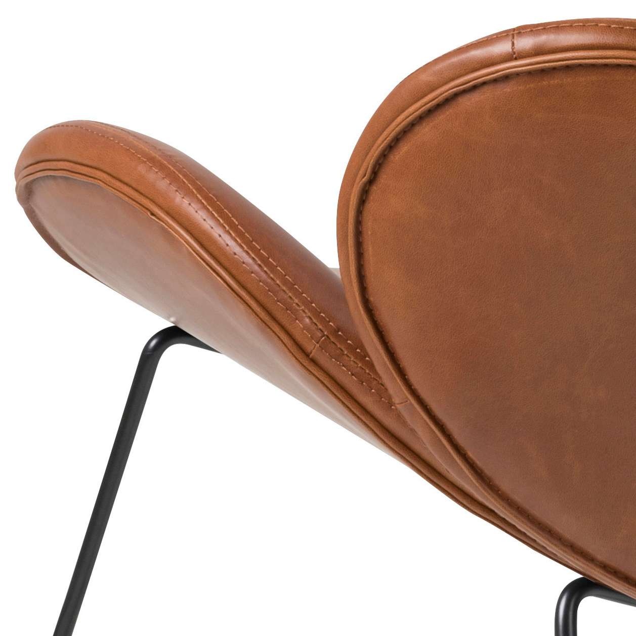 ACTONA GROUP Stuhl »Cazar bequem Loungesessel«, bestellen lederoptik PU Stahl und aus Kunstleder, Brandyfarbenem Kufengestell Schwarz