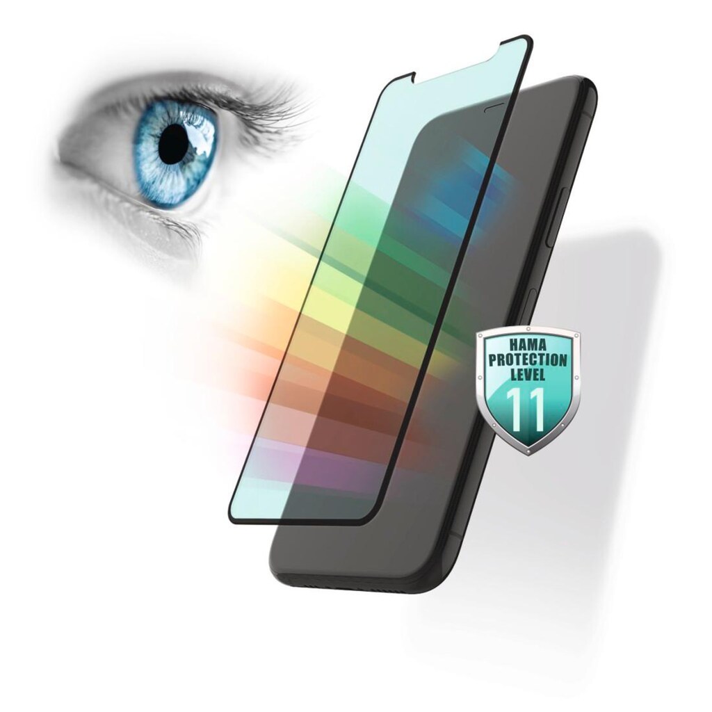 Hama Displayschutzglas »Displayschutzglas für das iPhone 12, iPhone 12 Pro mit Blaulichtfilter«, für Apple iPhone 12, Apple iPhone 12 Pro