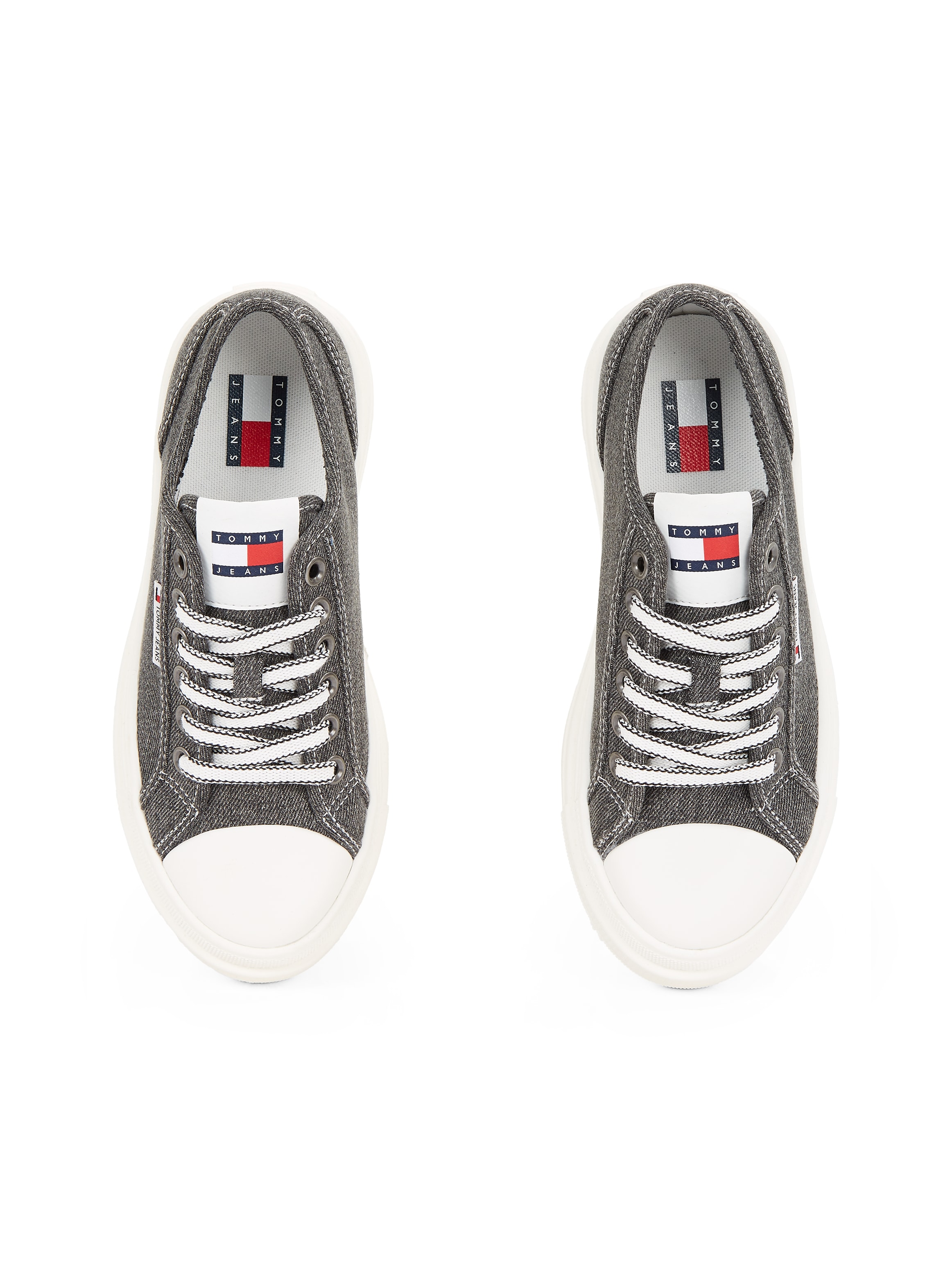 Tommy Jeans Plateausneaker »TJW FOXING FLATFORM LC«, Freizeitschuh, Halbschuh, Schnürschuh im Jeans-Look
