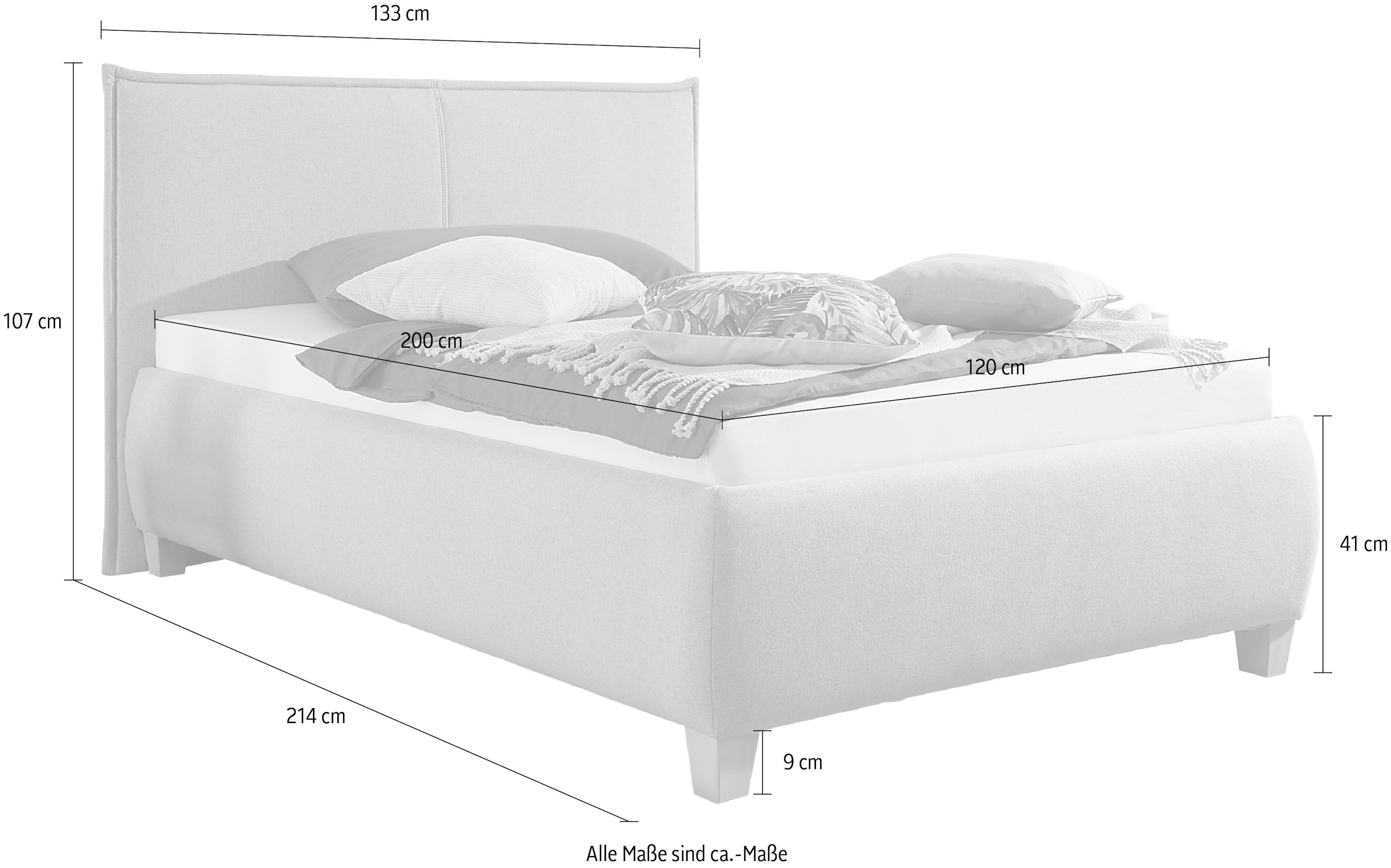 Maintal Polsterbett mit Bettkasten
