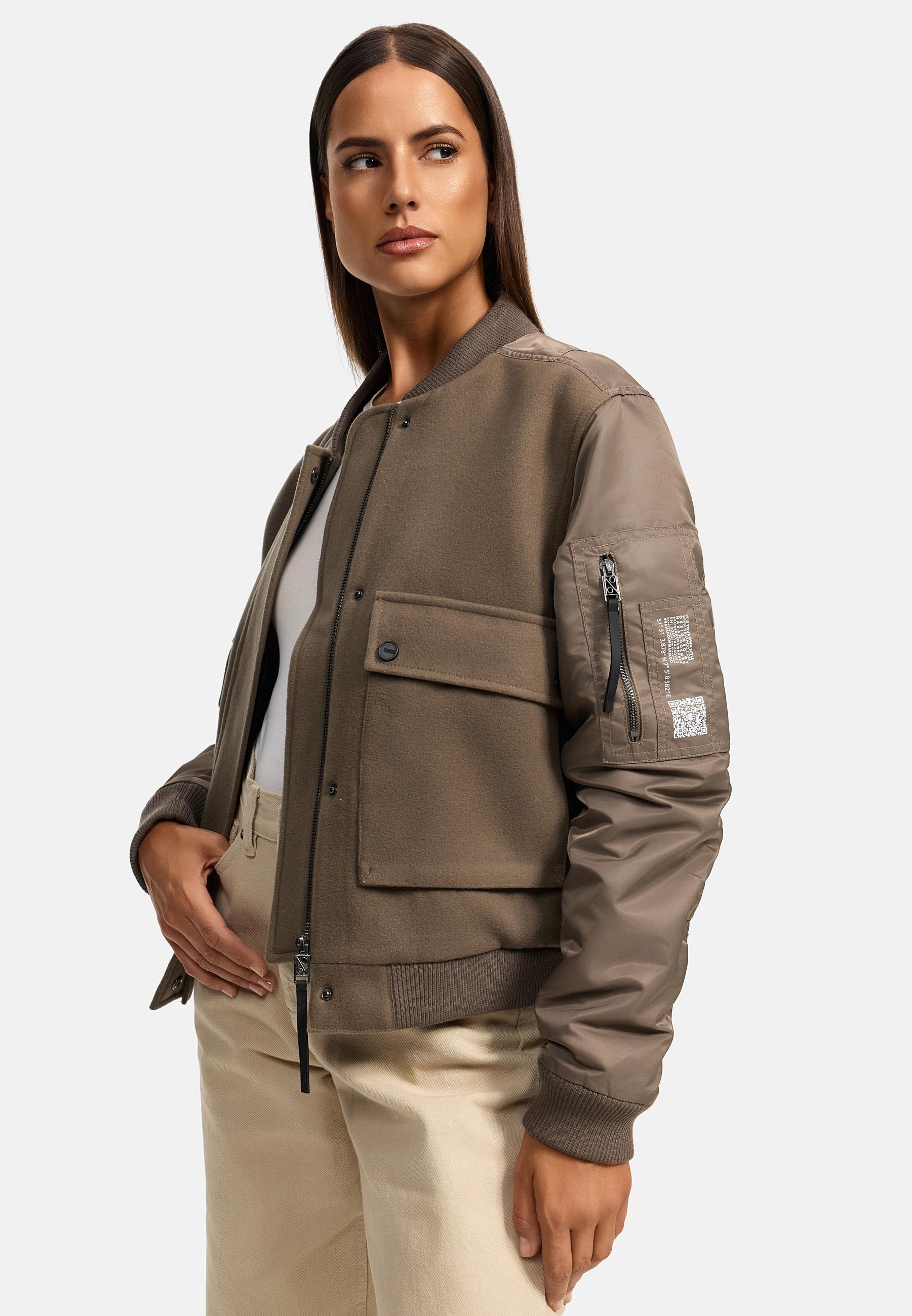 Navahoo Bomberjacke »Bomberjacke Willstehaben 14«, ohne Kapuze, angesagte Collegejacke mit Ärmeltasche