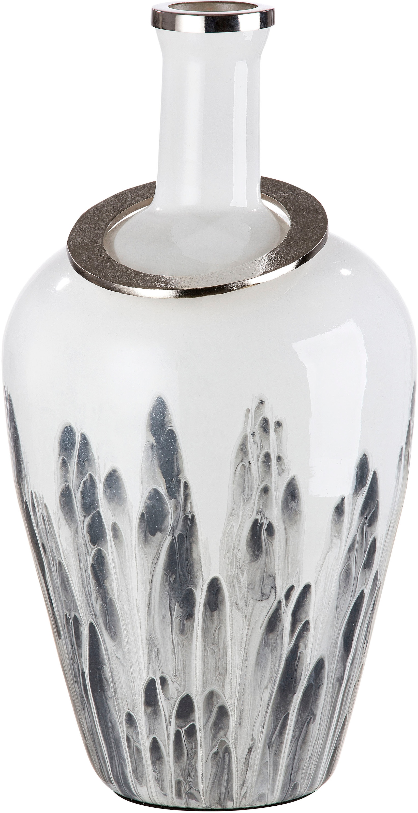 Bodenvase »Statuario«, durchgefärbtes Glas, mit Metallring