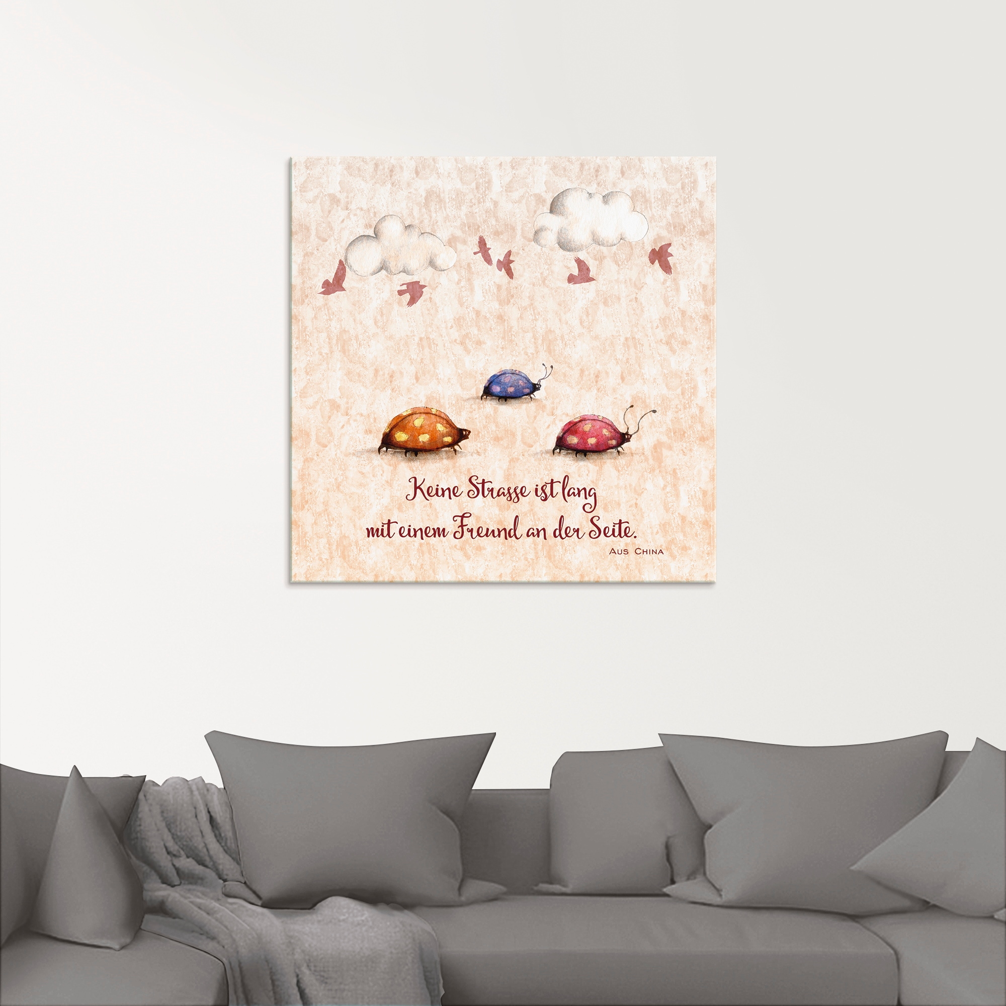 Artland Glasbild »Lebensweisheit Freunde« Tiere 1 Stk. tlg. in verschiedenen Größen