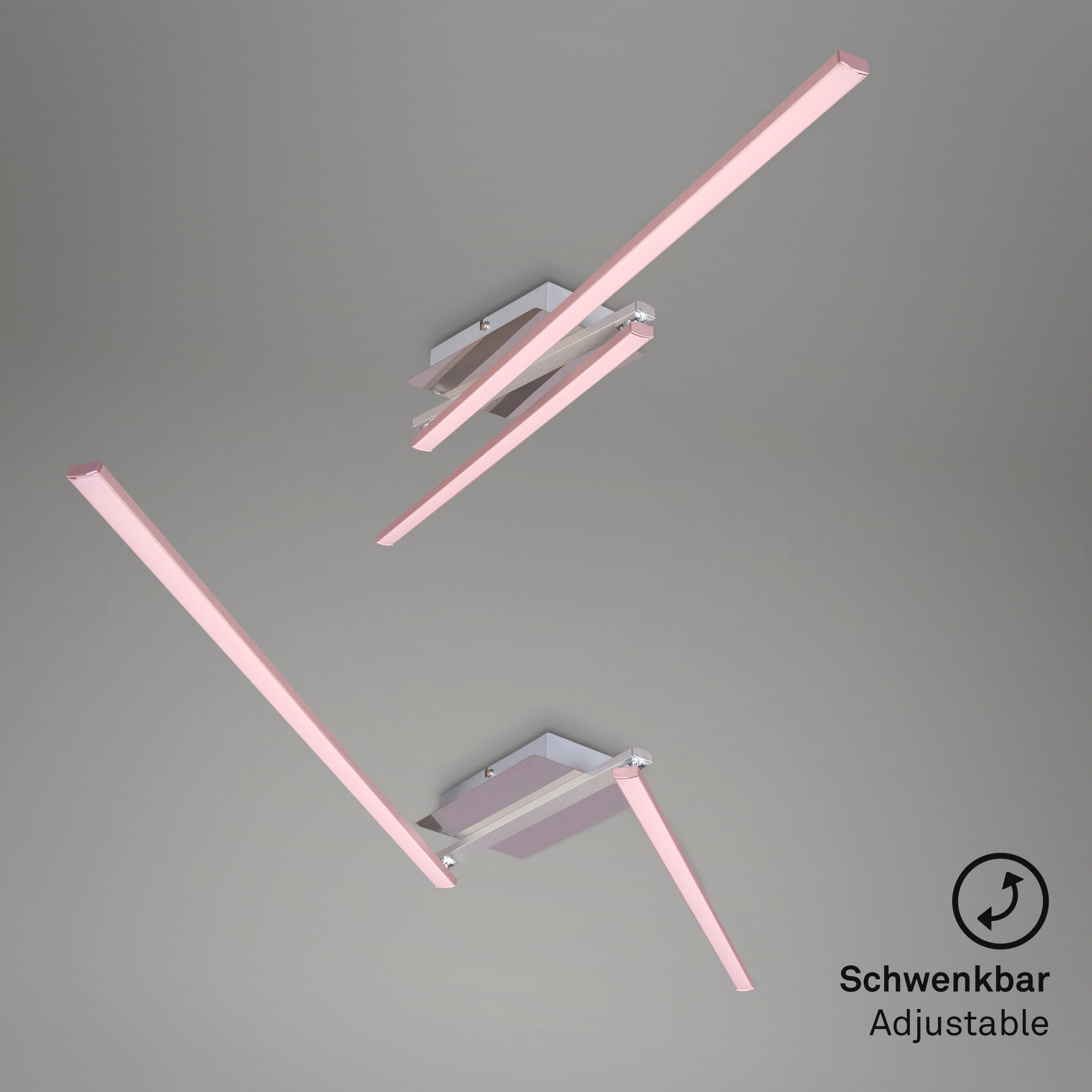 Briloner Leuchten Deckenleuchte »Deckenleuchte STAFF«, LED Deckenleuchte 2-flammig schwenkbar alu-chrom 3000K 12W Metall