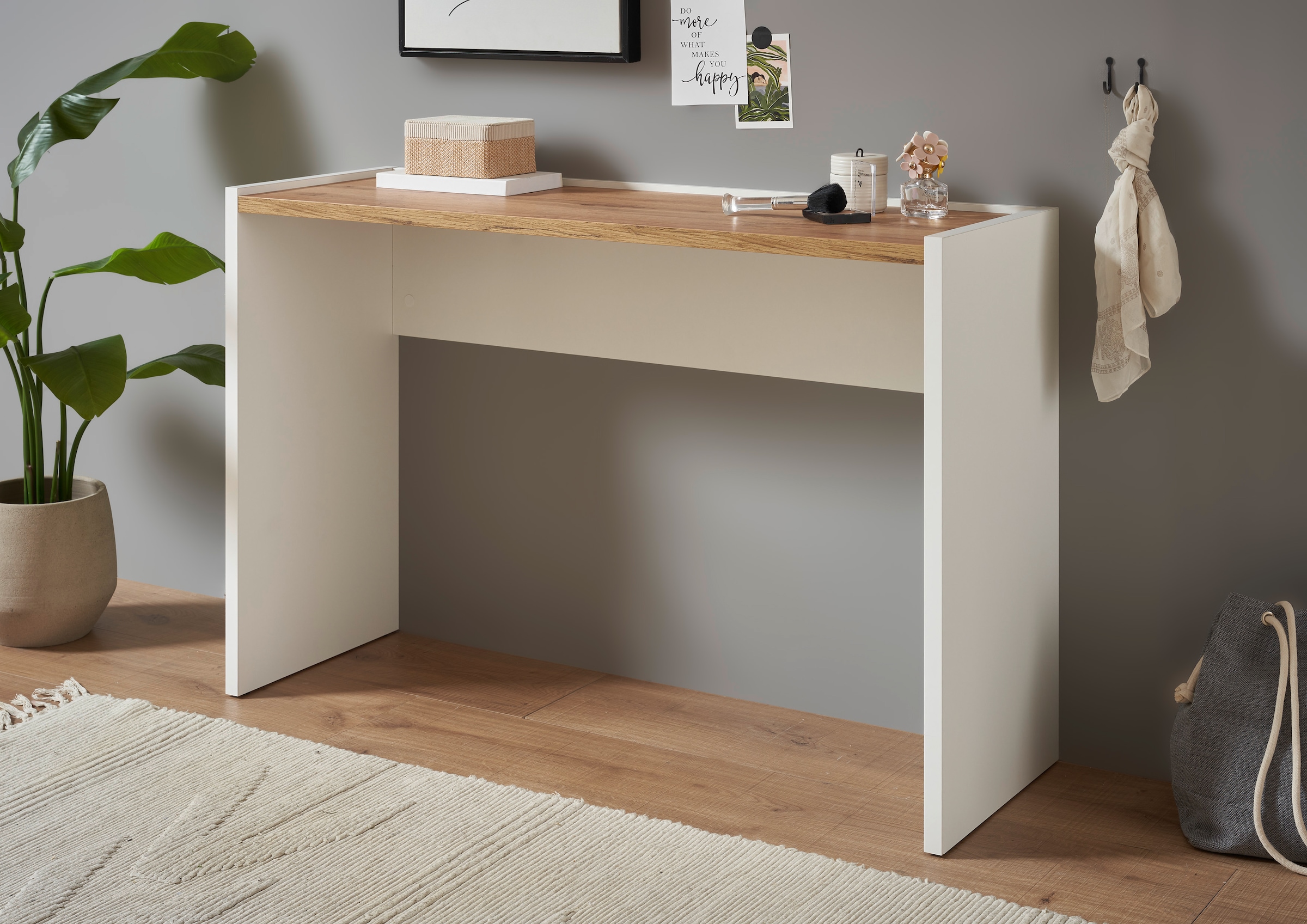 Home affaire Konsole »CiTY/GiRON, Konsolentisch, Schminktisch, Schreibtisch, Beistelltisch« in zwei Farben erhältlich, abgesenkte Tischplatte