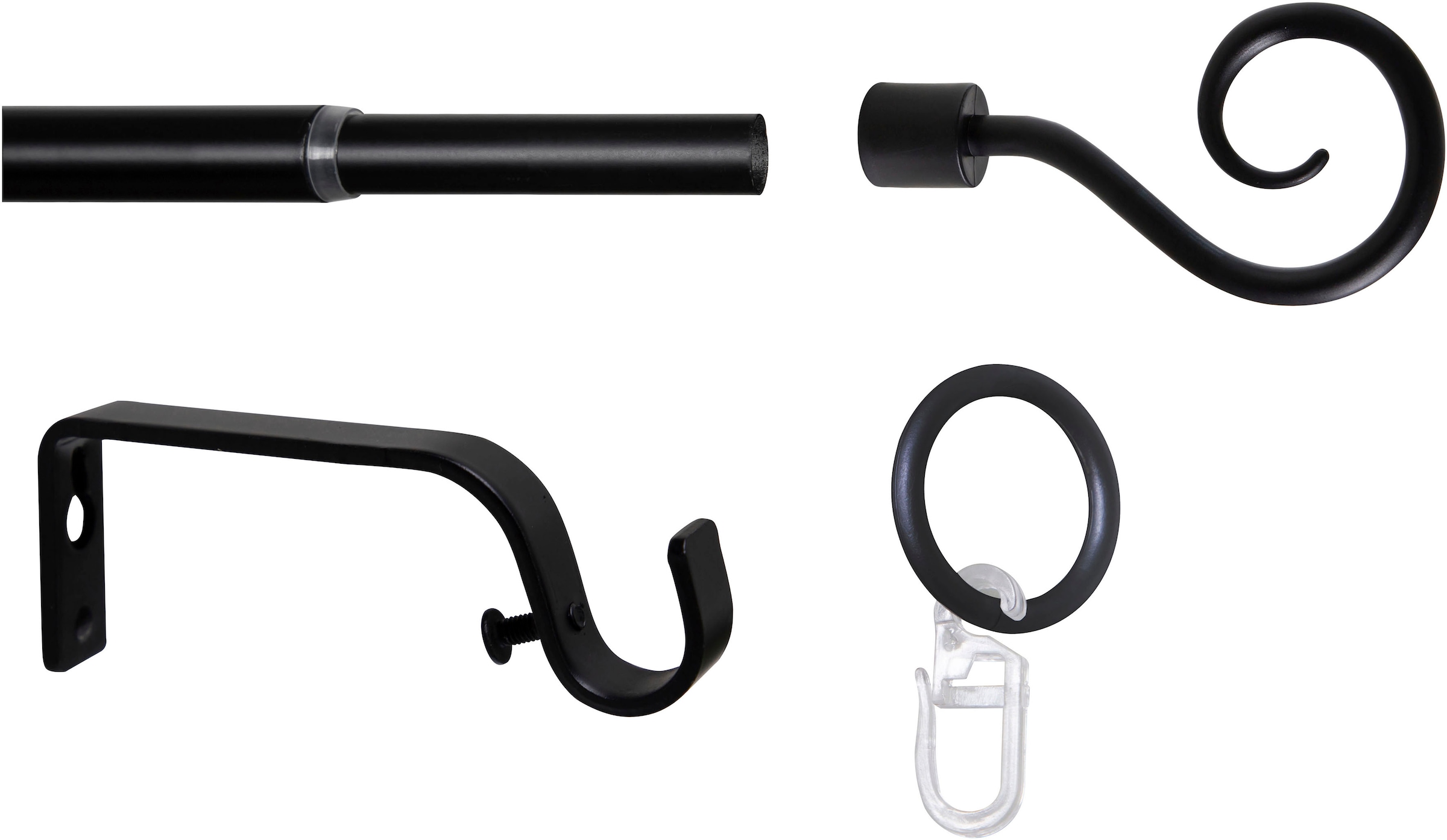 mydeco Gardinenstange »Hook«, 1 läufig-läufig, ausziehbar