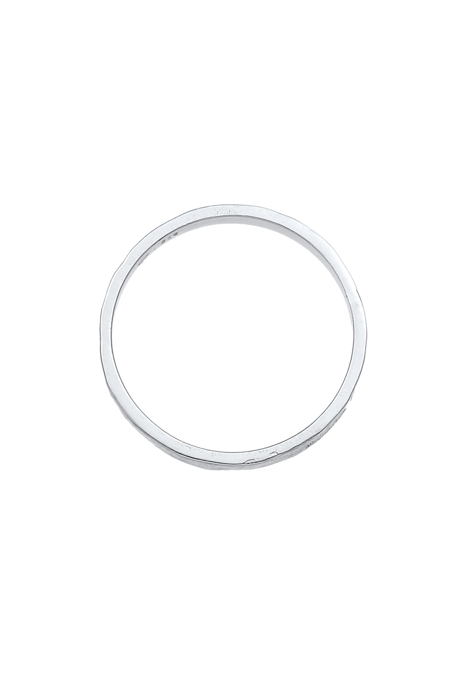 Elli Silberring »Ring Bandring Partnerring Basic Organic Look 925 Silber«