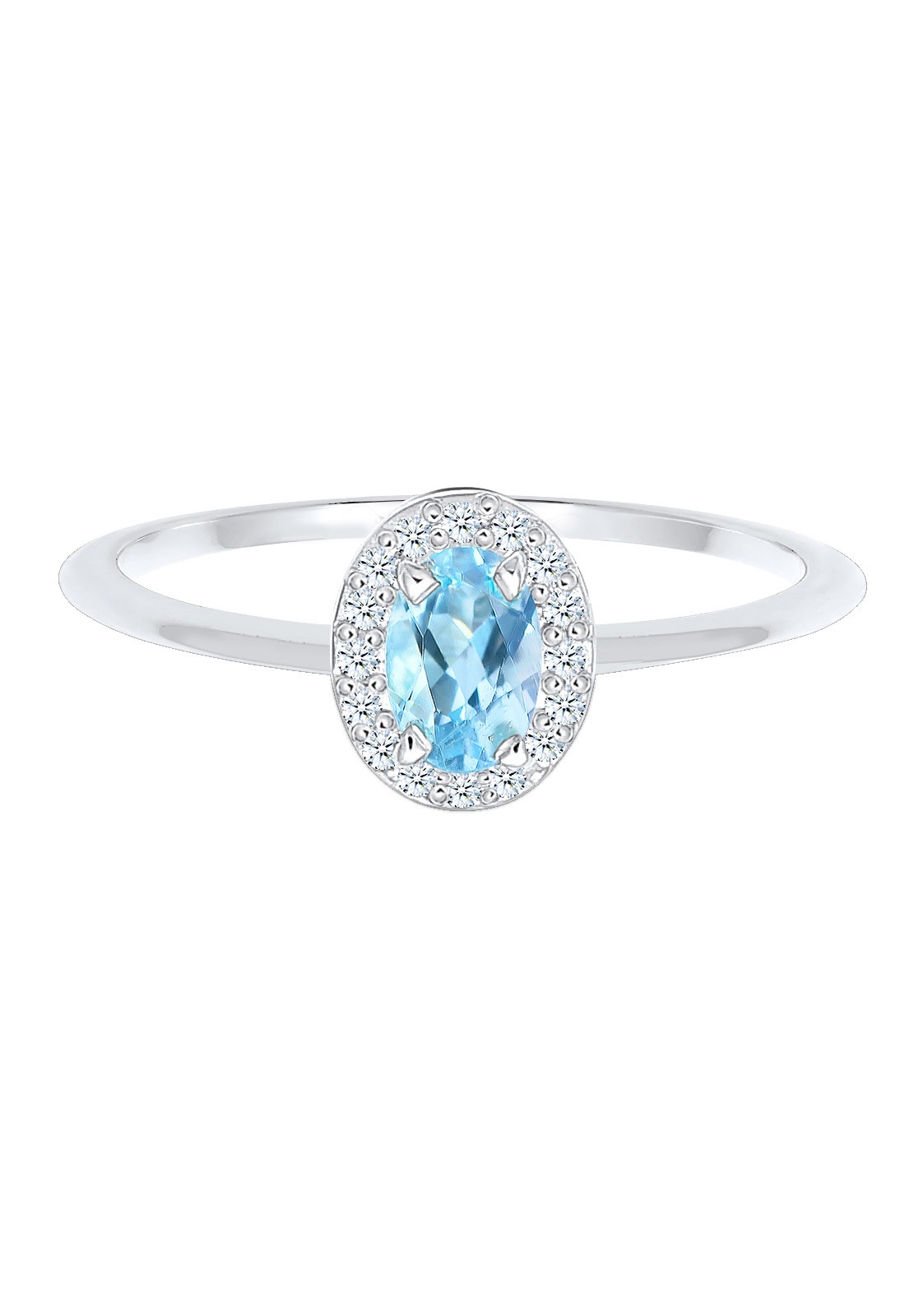 Elli DIAMONDS Verlobungsring »Ring Oval Topas Diamant Brillantschliff (0.08 ct) 925 Sterling Silber«