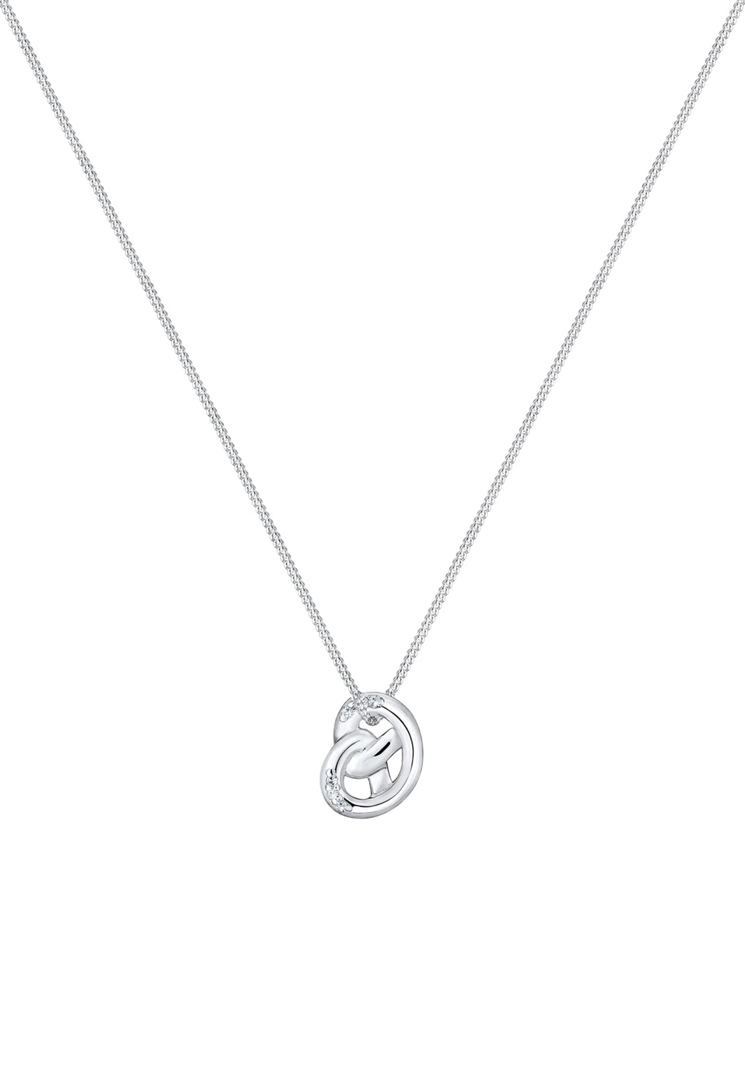 Elli Silberkette »Halskette Brezel Kristalle 925 Sterling Silber«