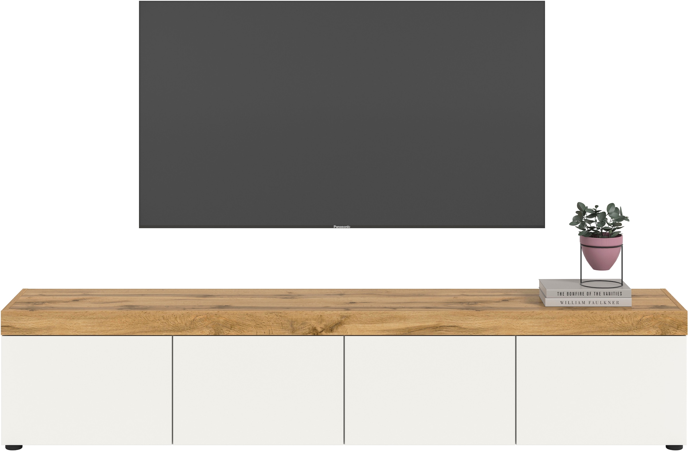 OTTO home Lowboard »MAMBO, Breite 200cm, 4 Klappen, stehend oder hängend« 2 farbige Ausführung, in verschiedenen Farben erhältlich, 1 Stk. tlg. Lowboard, TV Unterschrank, Tv-Schrank, Wohnzimmer